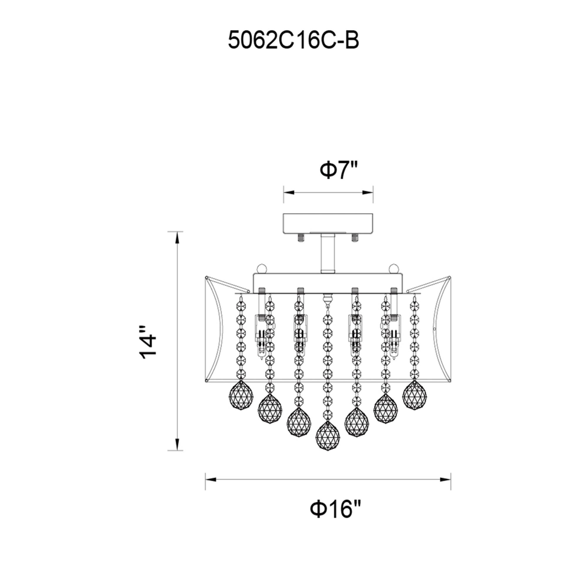 Radiant 16 Inch 6 Light Flush Mount by CWI Lighting