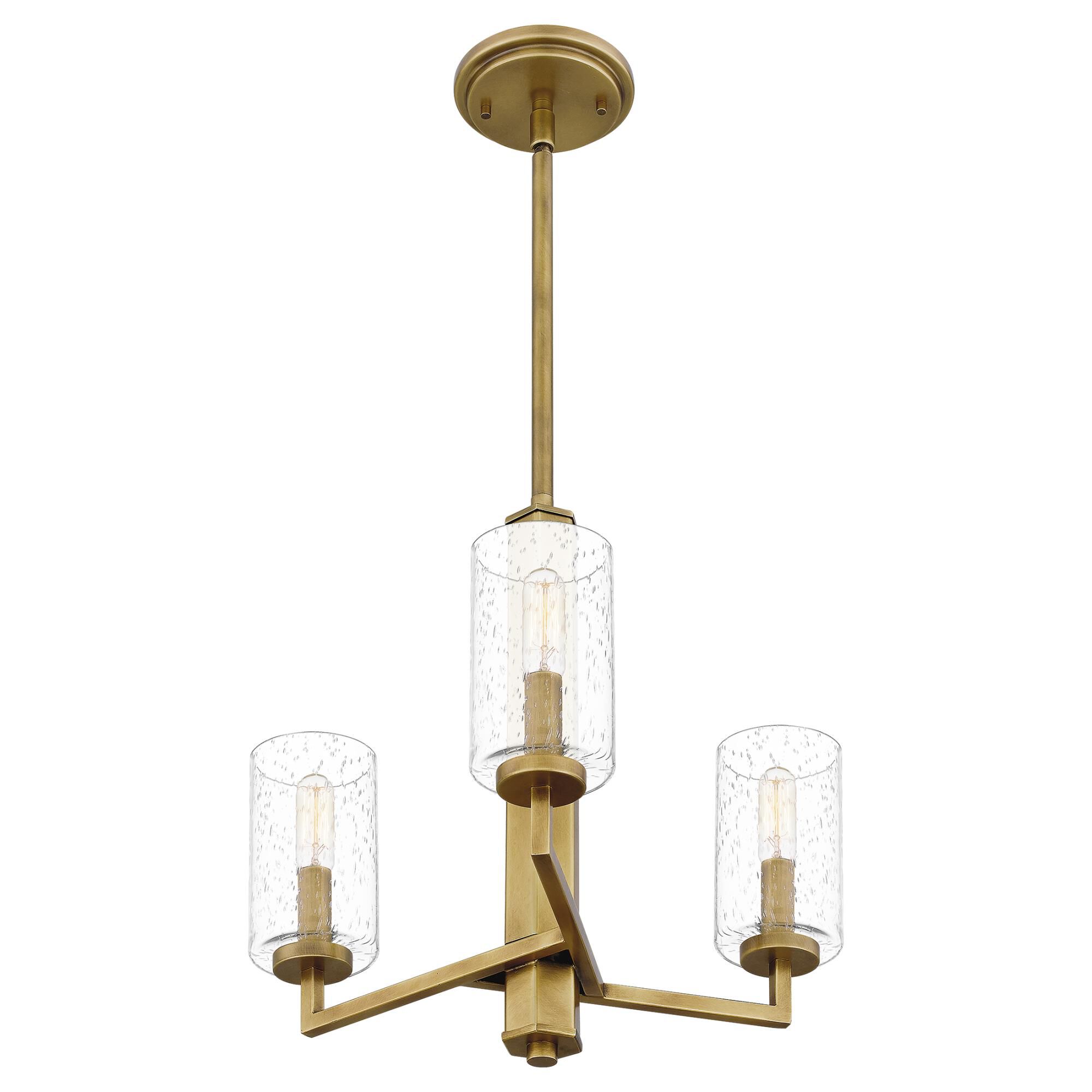 Sunburst 18 Inch 3 Light Mini Chandelier by Quoizel