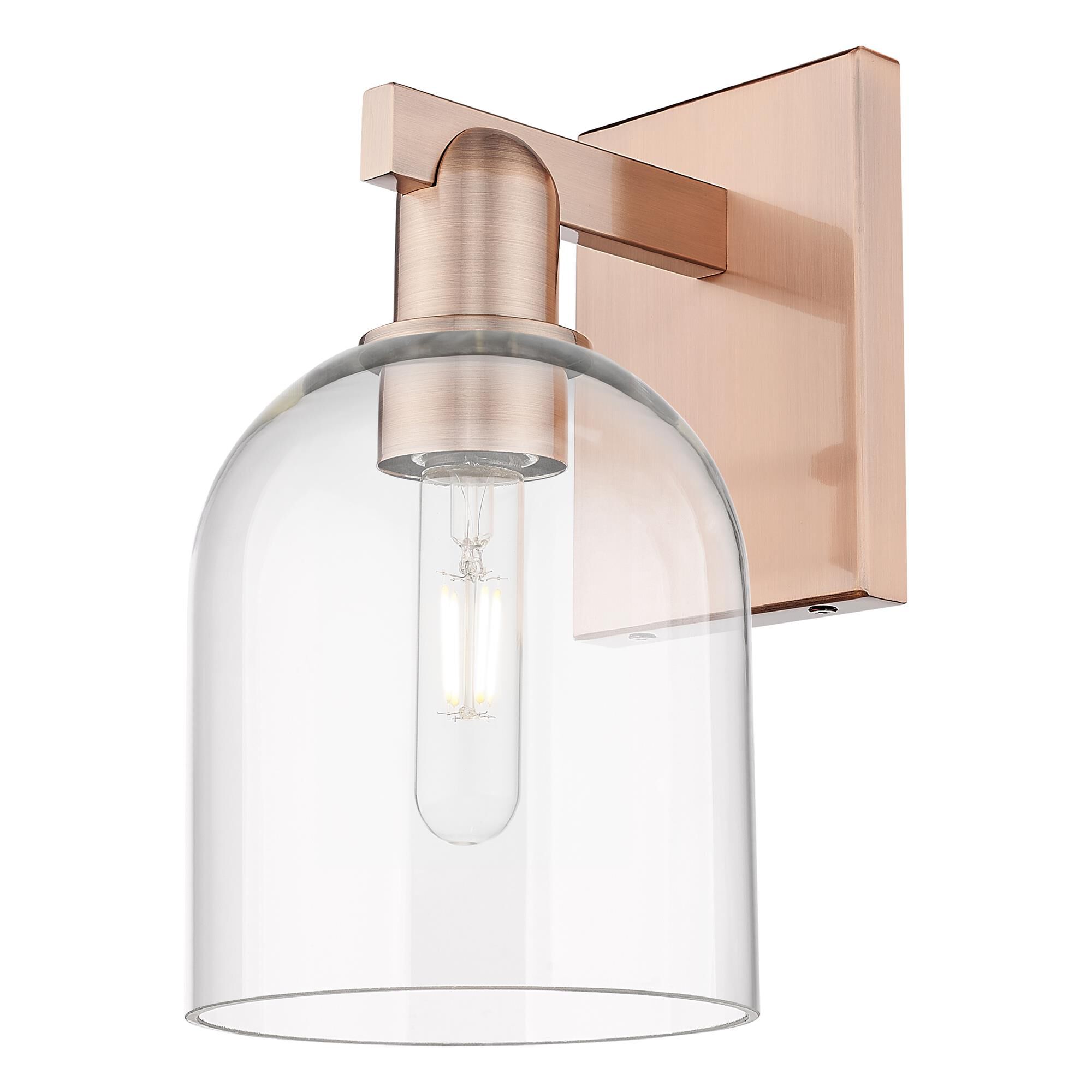 Shown in Antique Copper finish and Clear glass