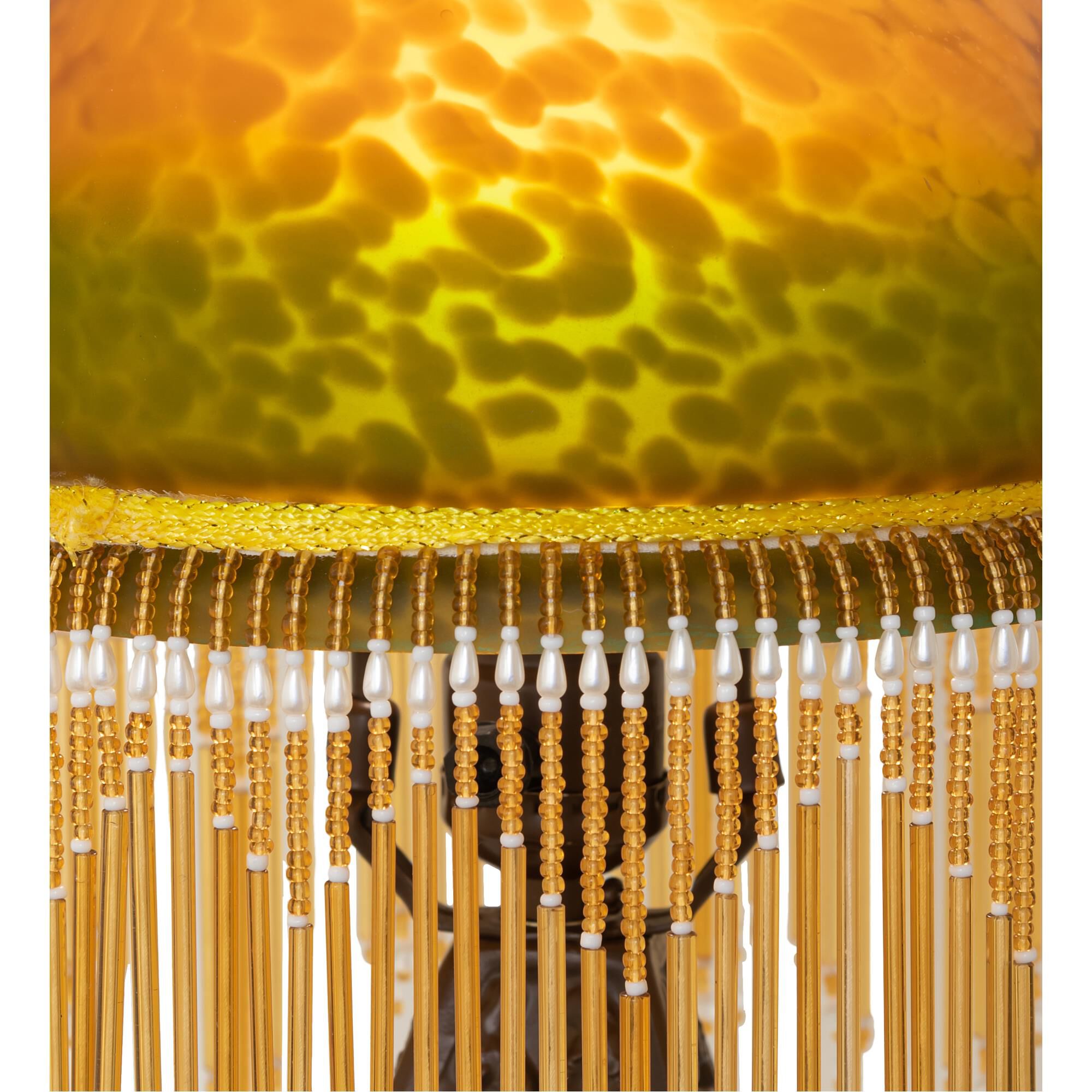 Shown in Mahogany Bronze finish and Amber /Acrylic;Green glass