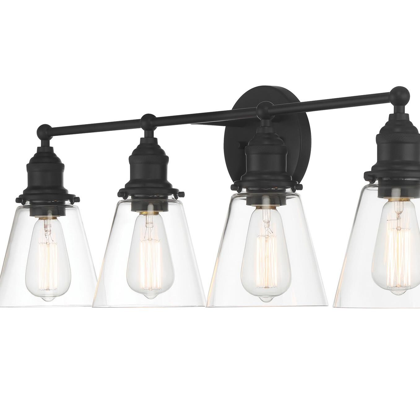 Shown in Coal finish and Clear glass