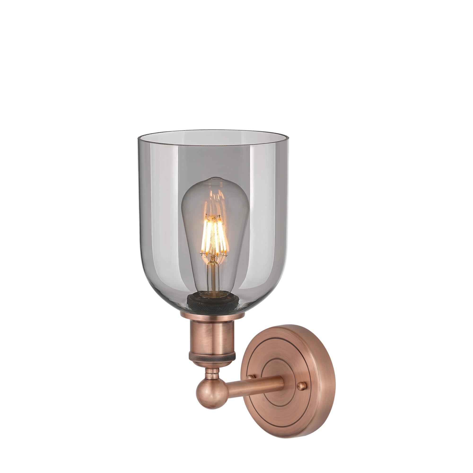 Shown in Antique Copper finish and Light Smoke glass