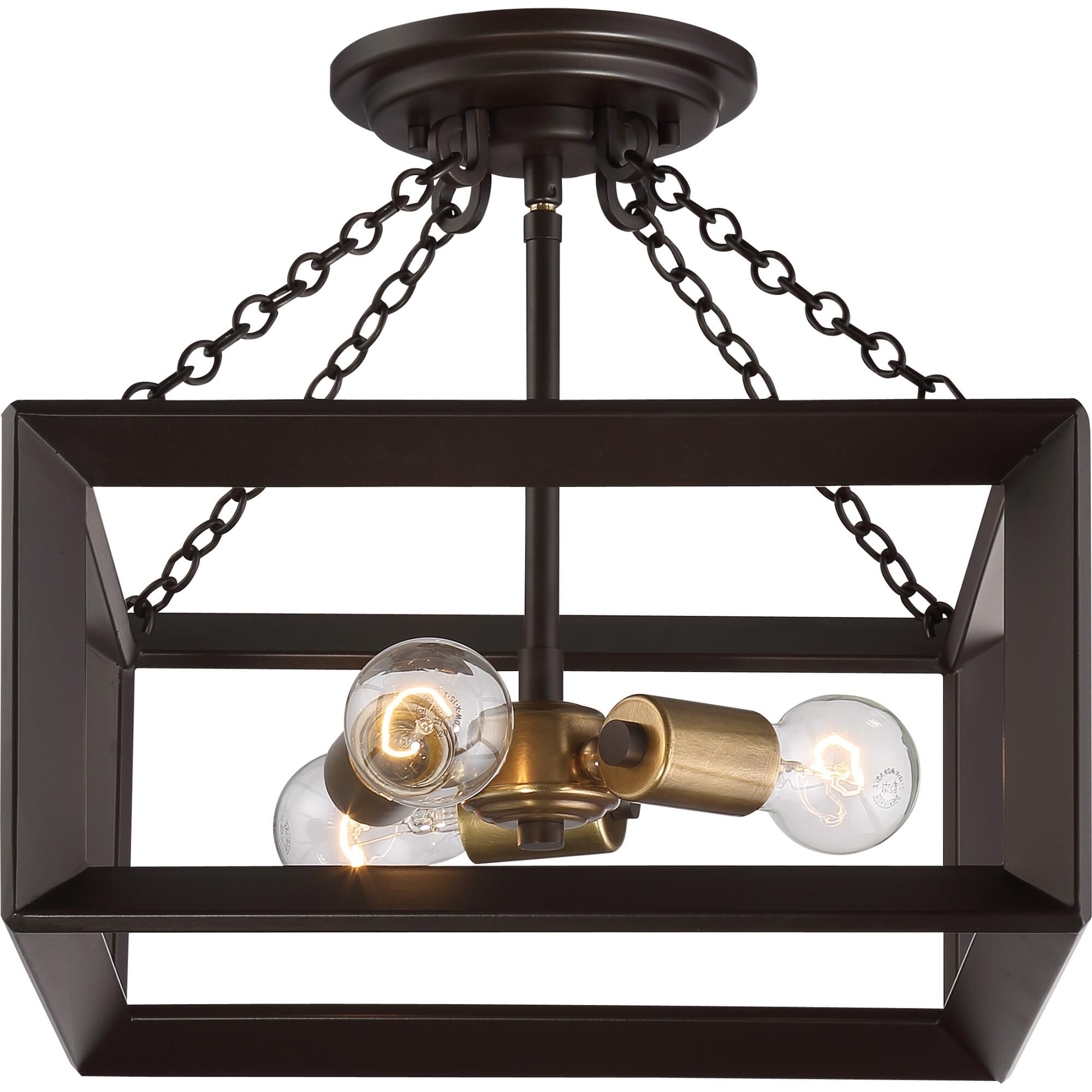 Brook Hall 14 Inch 3 Light Semi Flush Mount by Quoizel