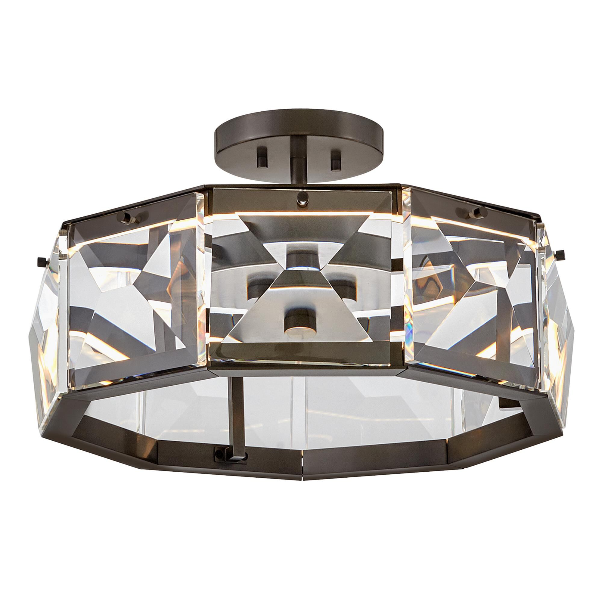 Shown in Black Oxide finish and Faceted Clear Crystal glass