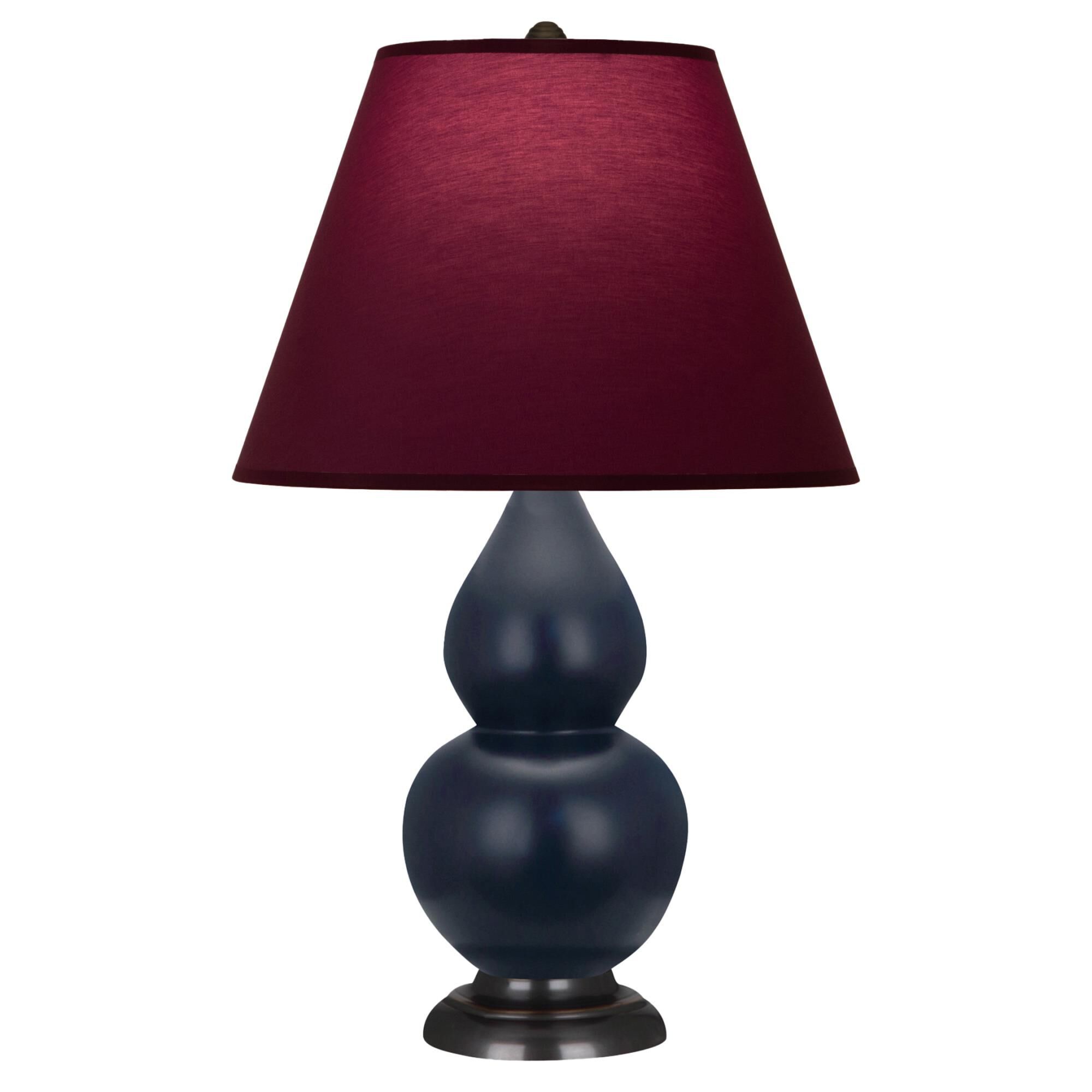Shown in Matte Midnight Blue finish and Plum and Lavender shade and Bronze accent