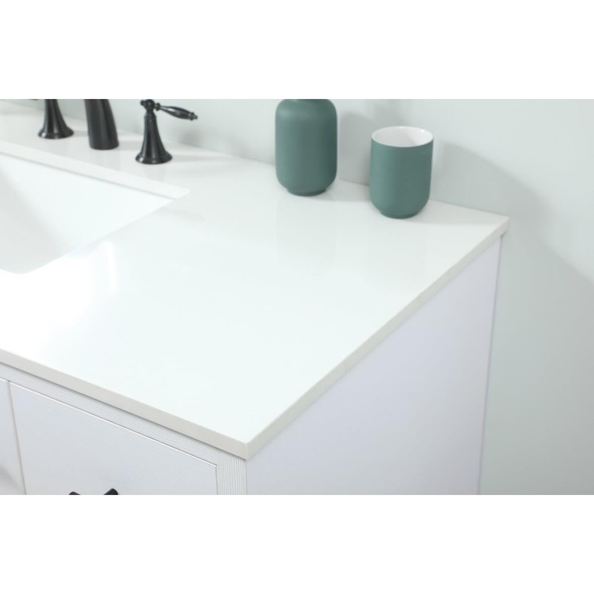 Shown in White finish and No Backsplash accent