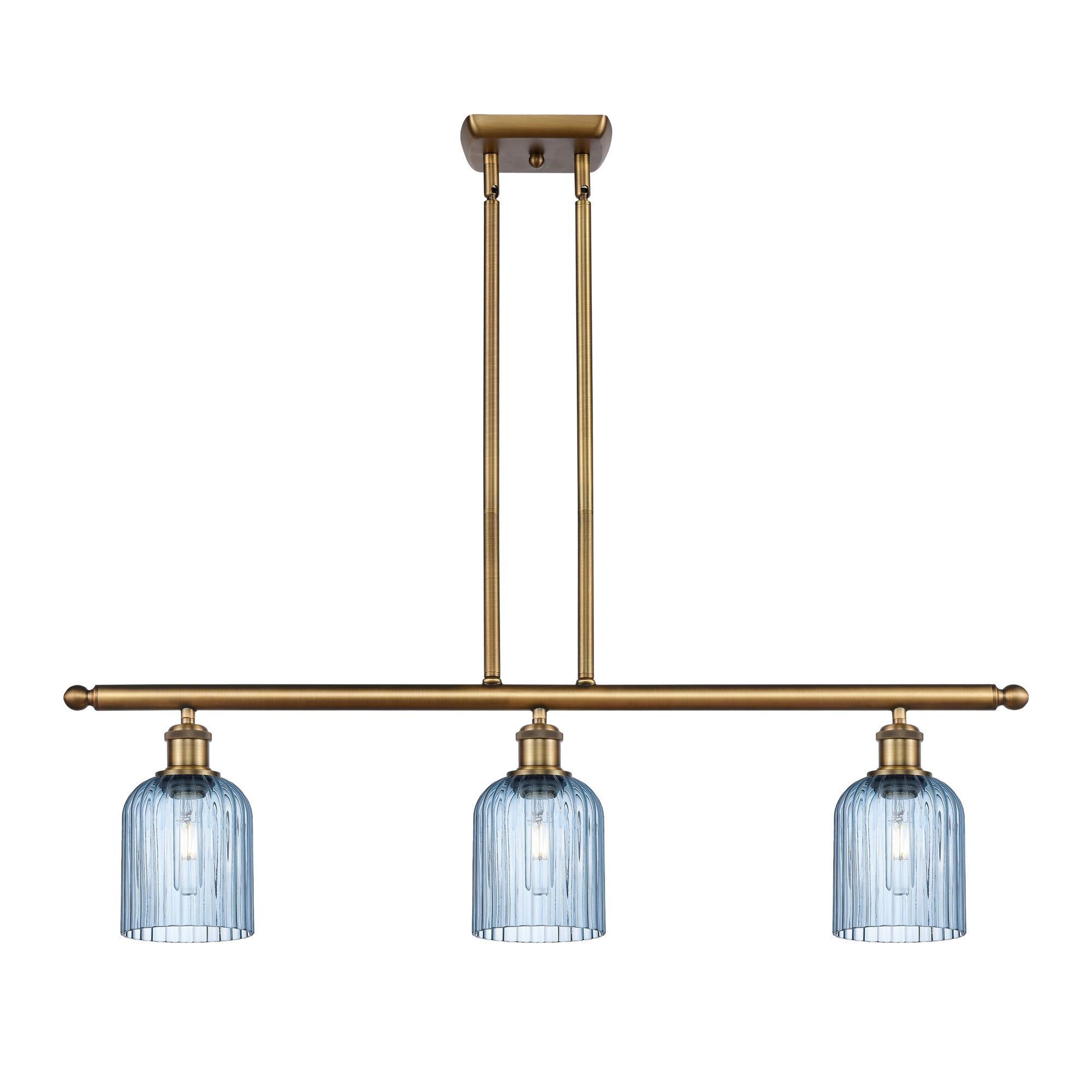 Shown in Brushed Brass finish and Princess Blue shade