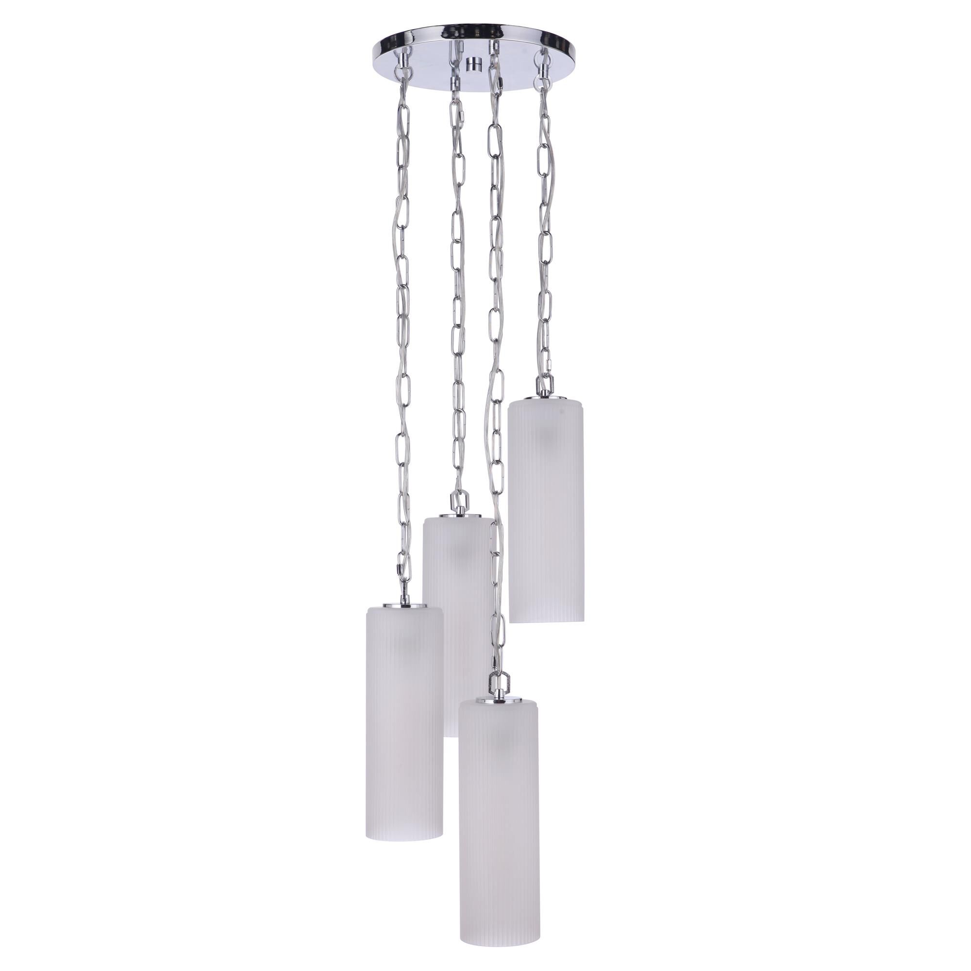 Shown in Chrome finish and Frostedribbed glass