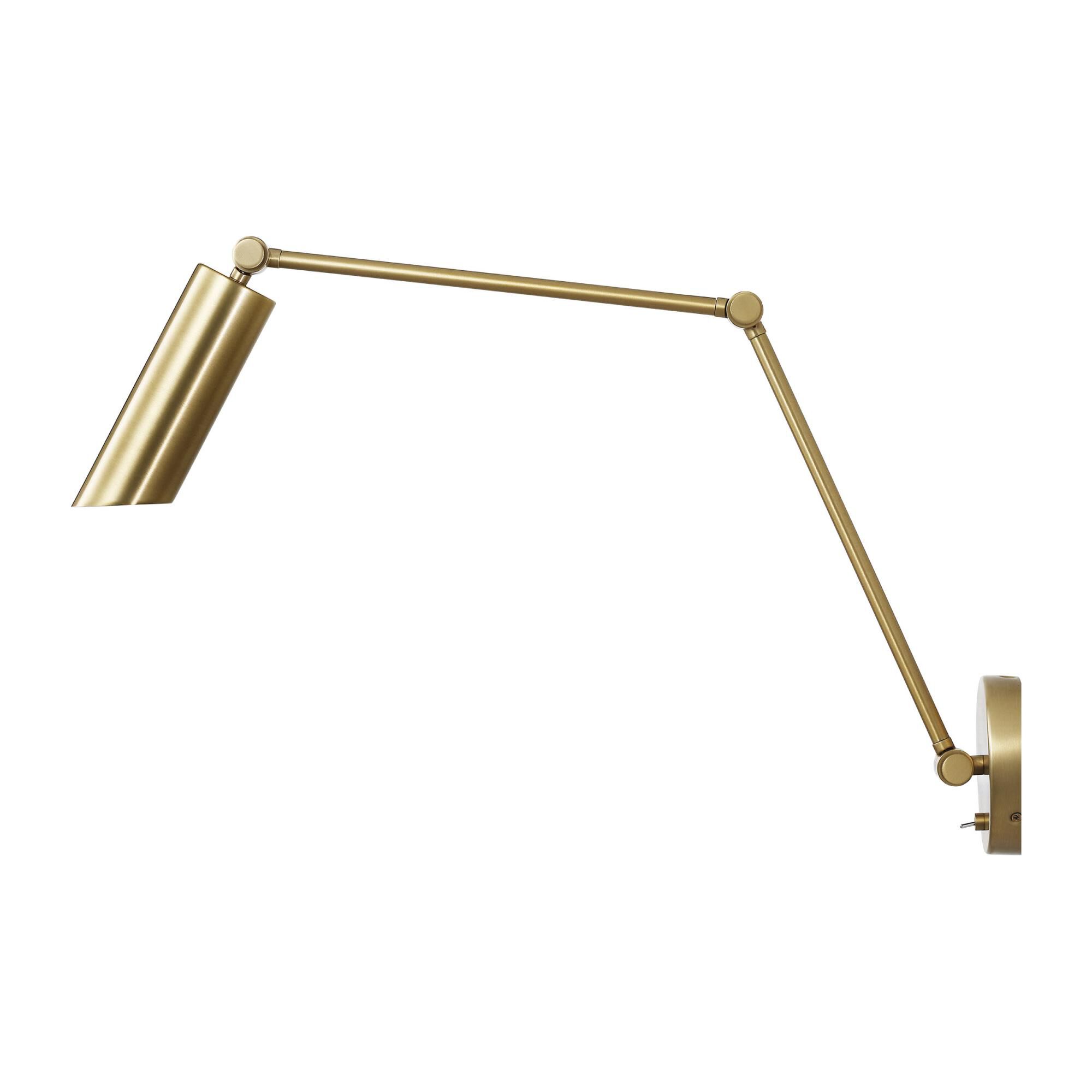 Shown in Satin Brass finish and Satin Brass shade
