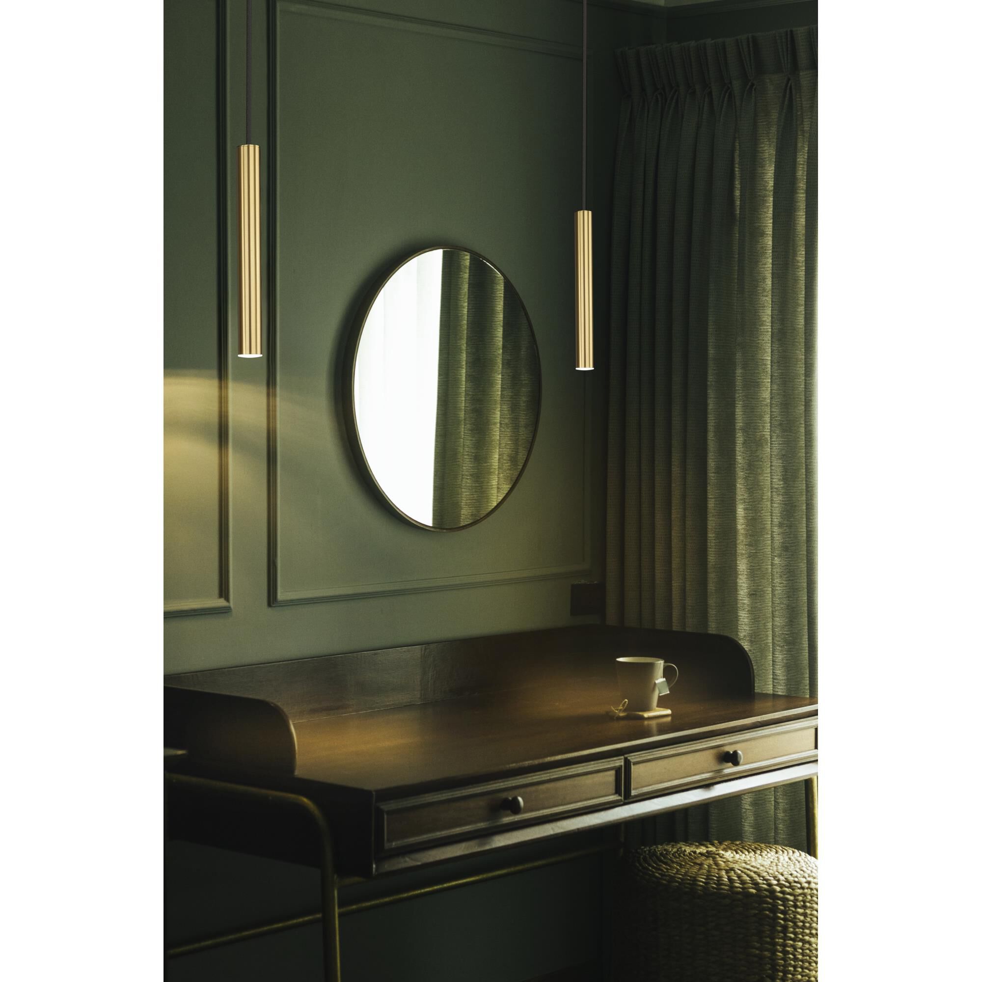 Shown in Modern Gold finish and Modern Gold glass and Modern Gold shade