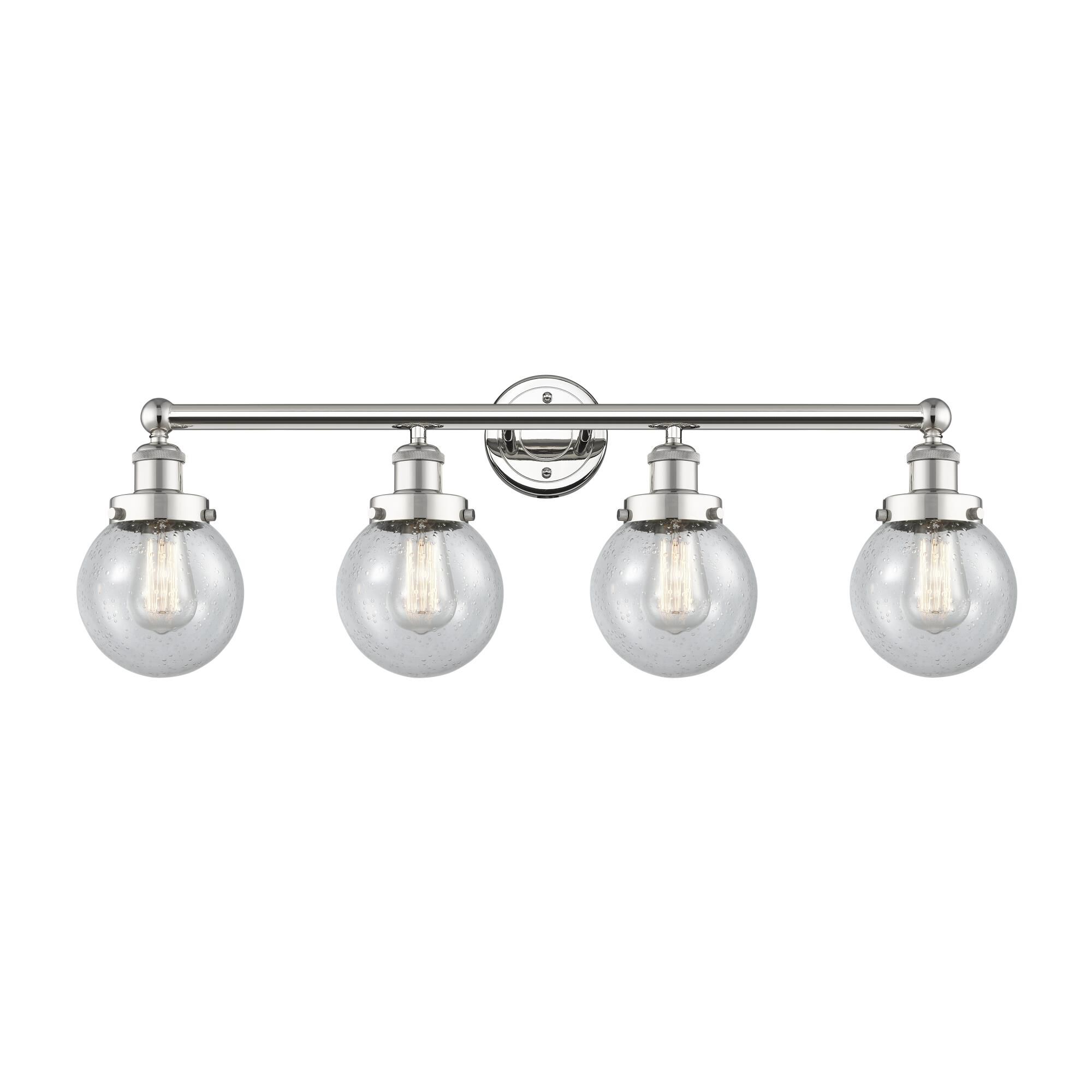 Shown in Polished Nickel finish and Seedy glass