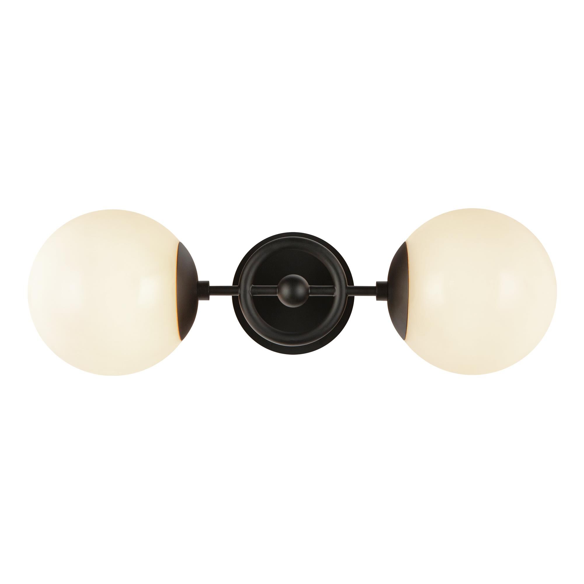 Shown in Brushed Gold/Glossy Opal Glass|matte Black/Glossy Opal Glass finish and Glossy Opal glass and Glossy Opal Glass shade