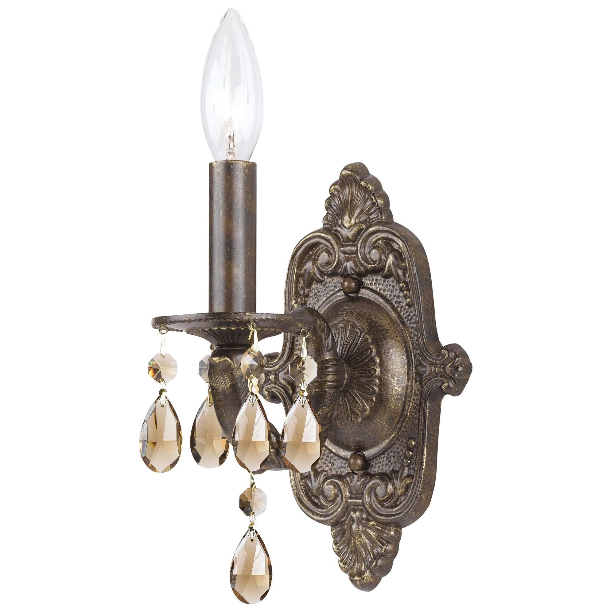 Shown in Venetian Bronze finish and Golden Teak Hand Cut crystal