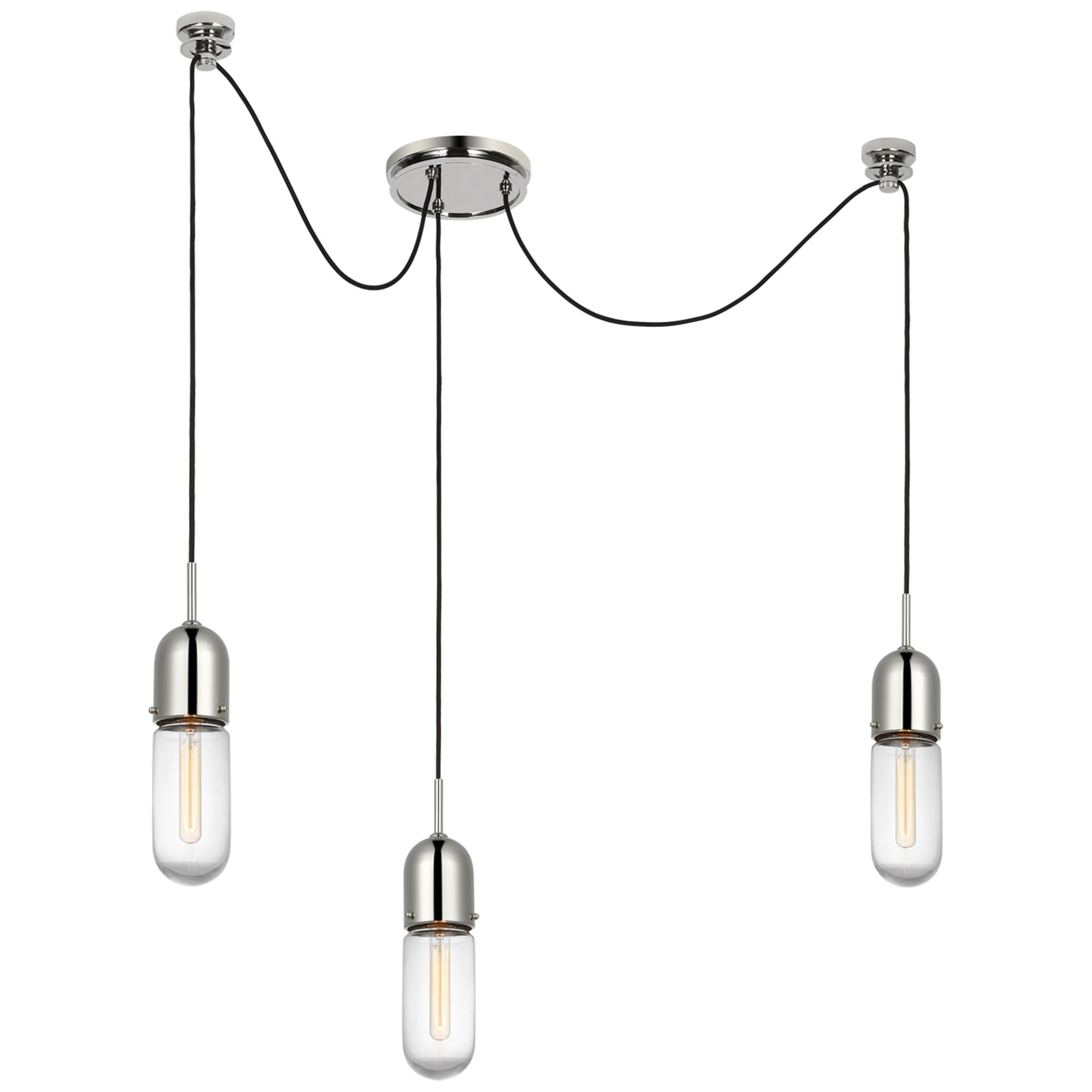 Shown in Polished Nickel finish and Clear glass