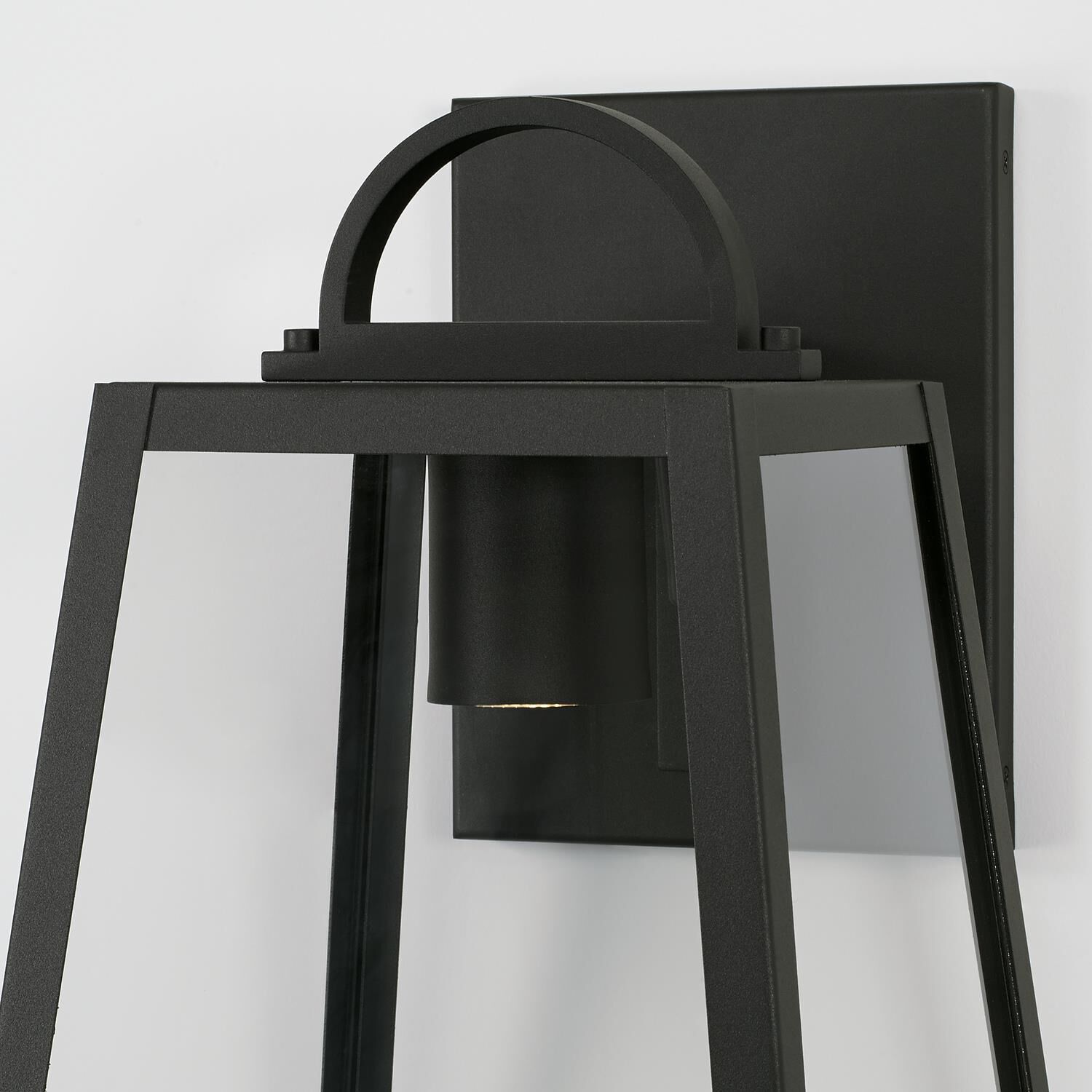 Shown in Black finish and Clear glass