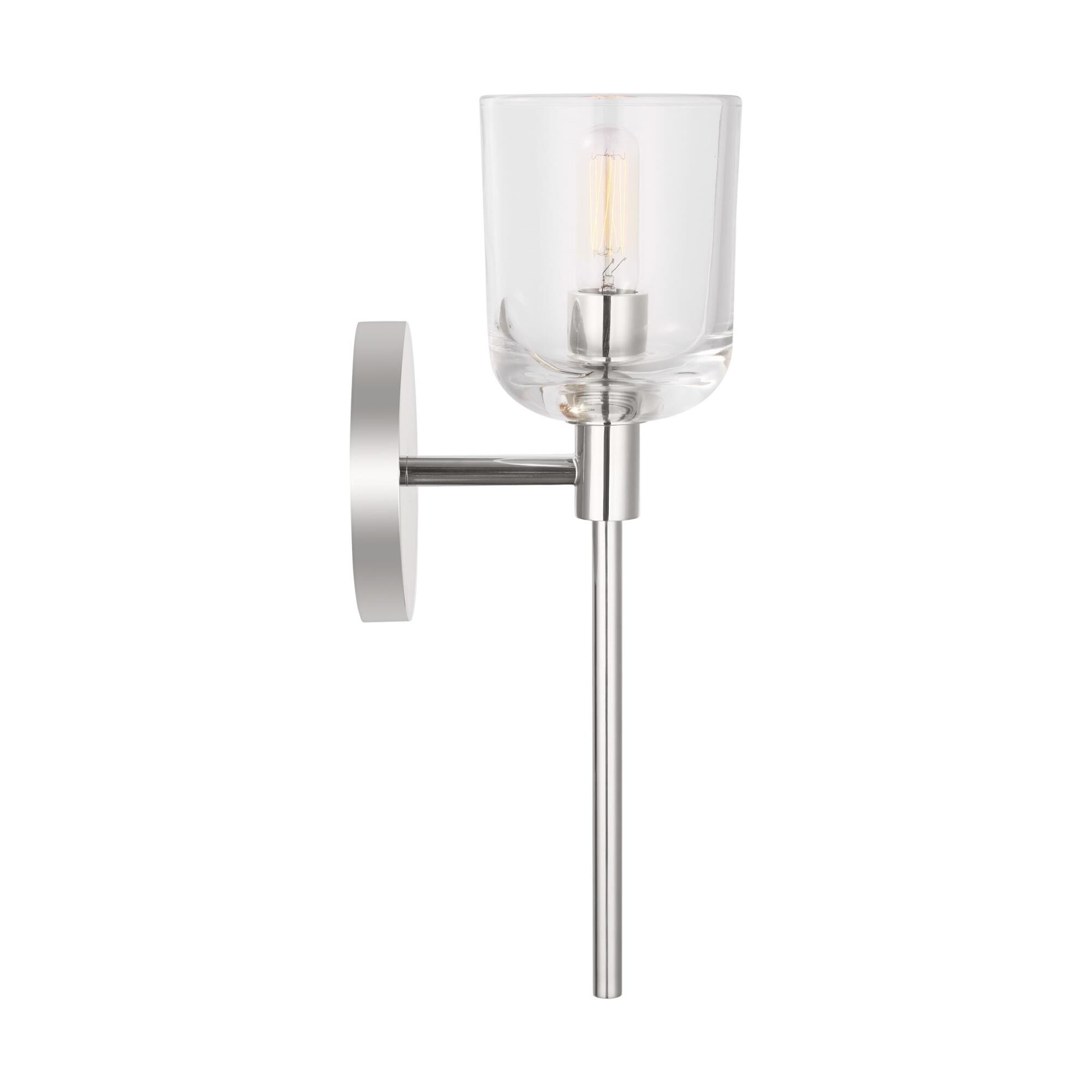 Shown in Polished Nickel finish and Clear glass