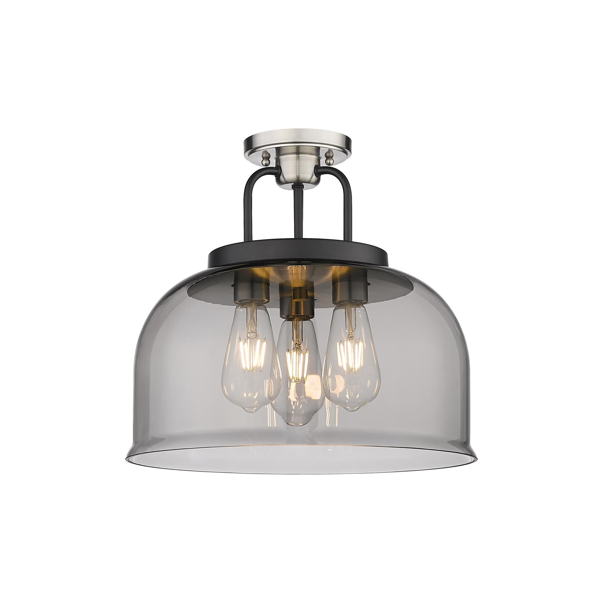 Shown in Black Satin Nickel finish and Plated Smoke glass