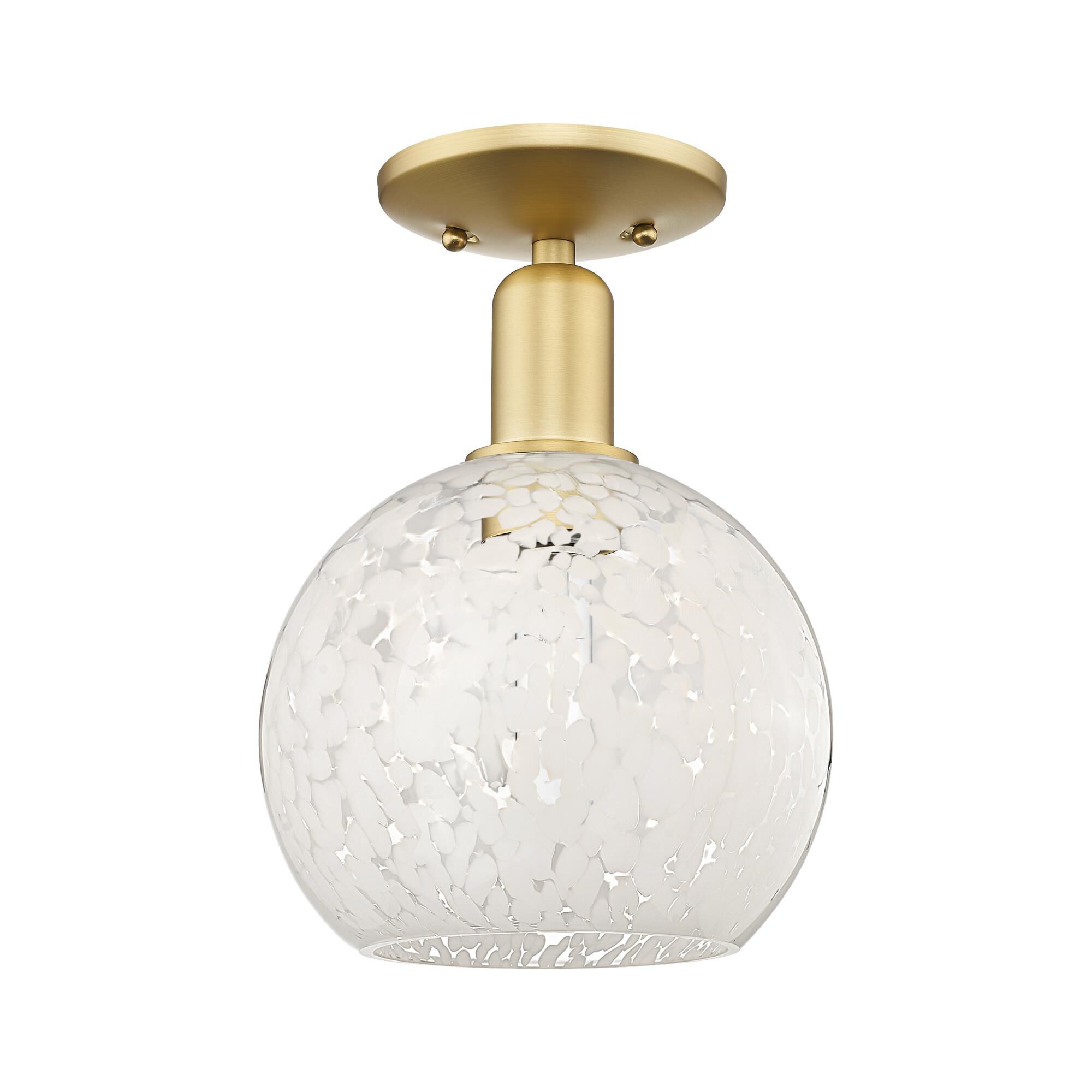 Shown in Satin Gold finish and White Mouchette glass