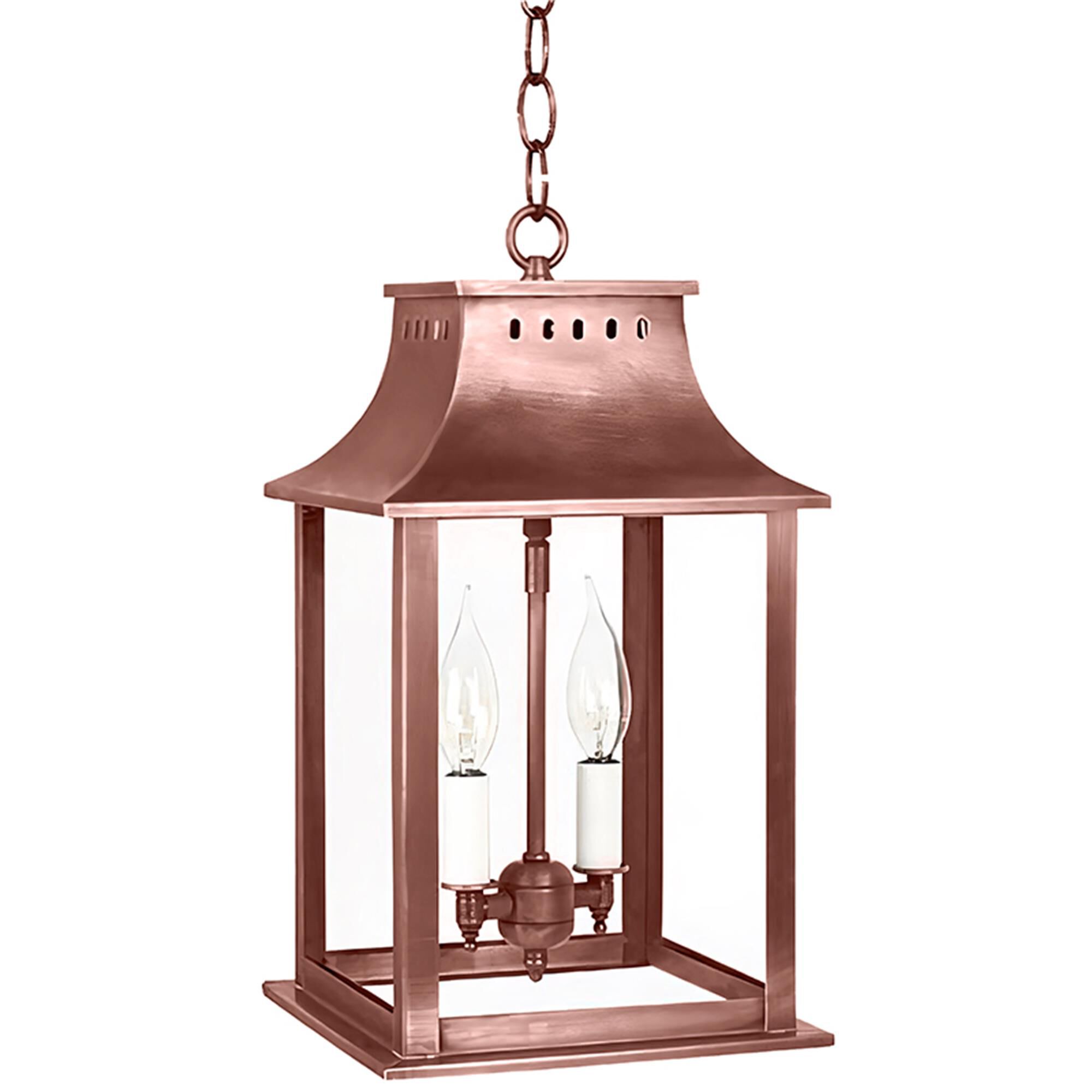 Shown in Antique Copper finish and Clear glass and No Mirror/Reflector No Scroll accent