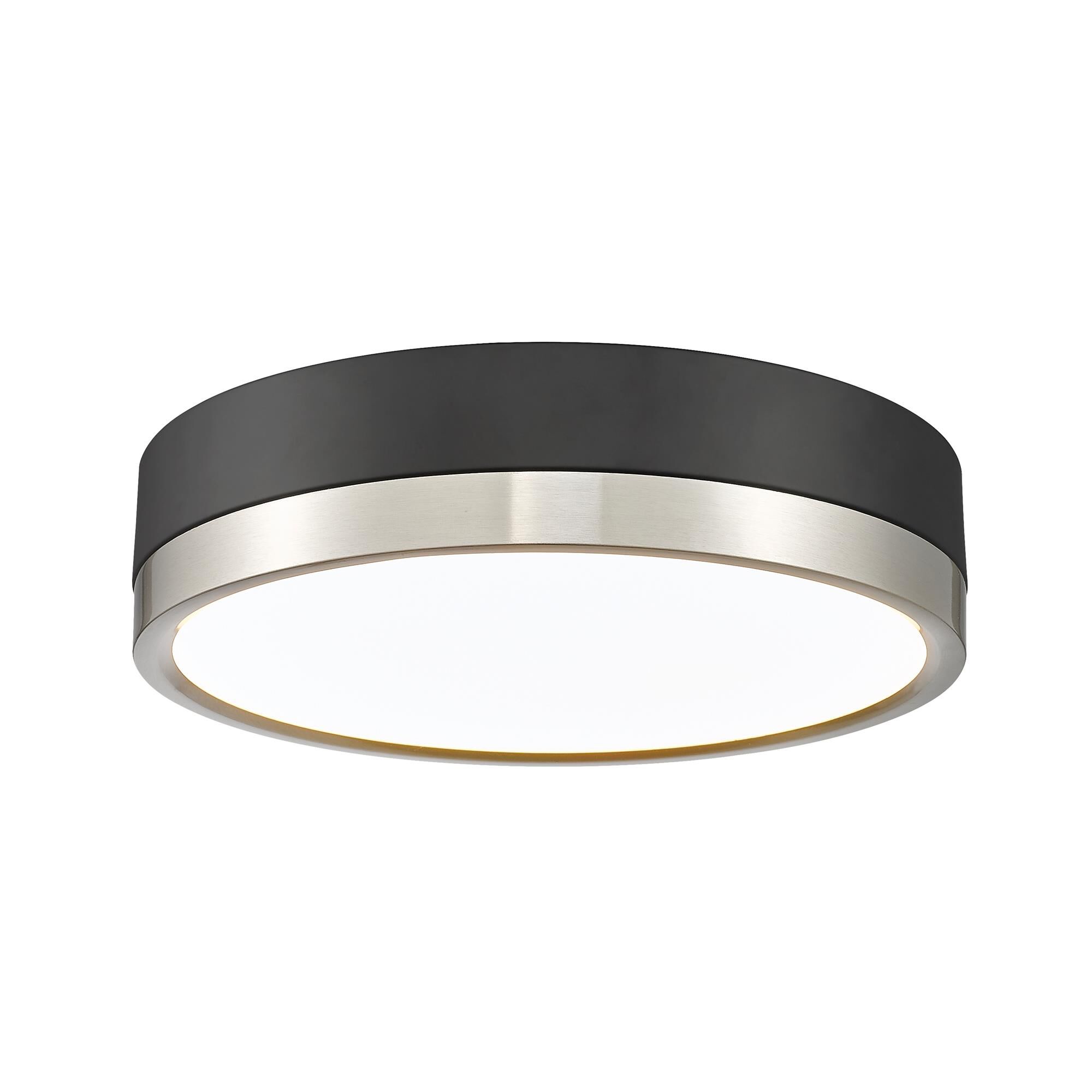 Shown in Matte Black + Brushed Nickel finish and Frosted glass and Frosted shade