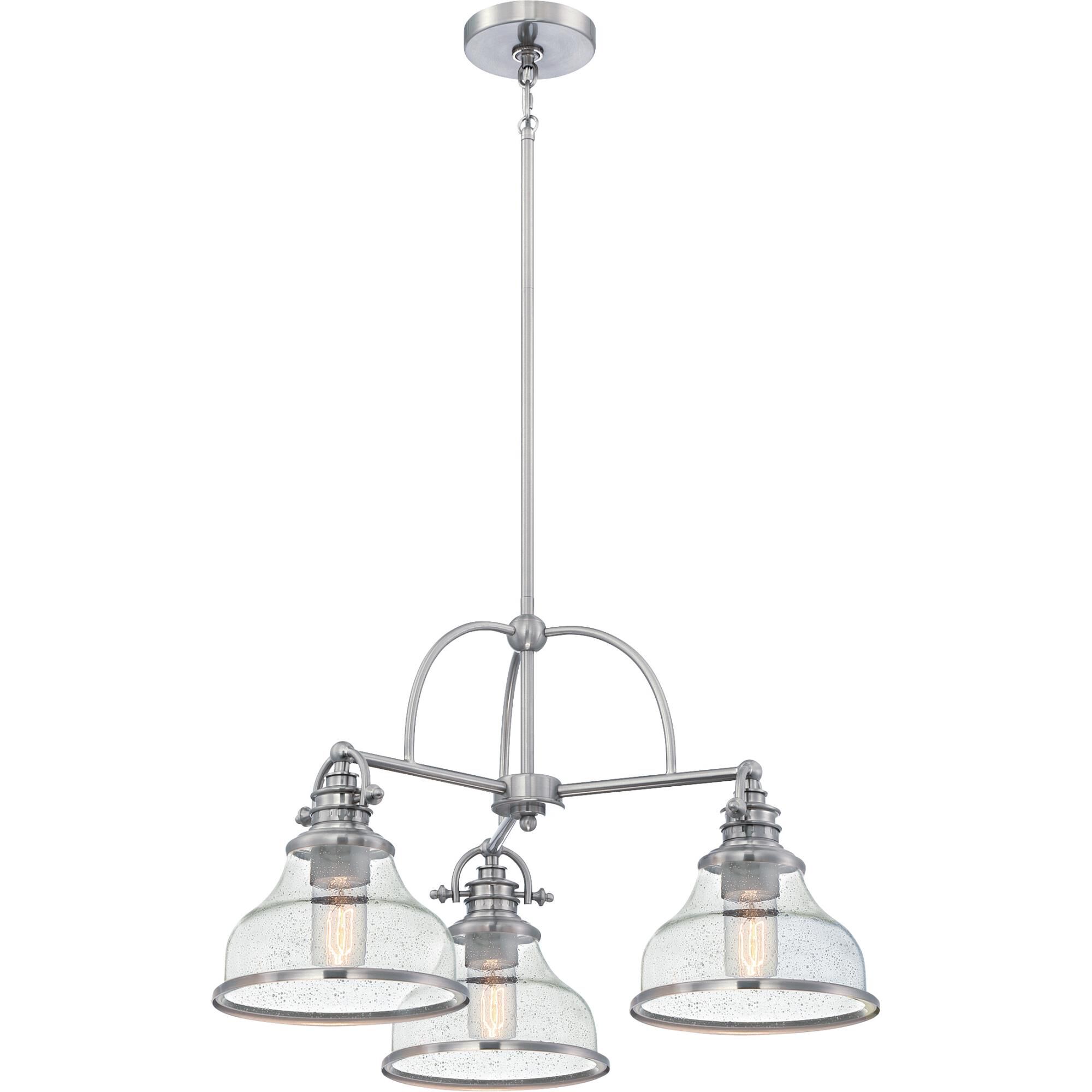 Grant - Seedy Glass 24 Inch 3 Light Chandelier by Quoizel