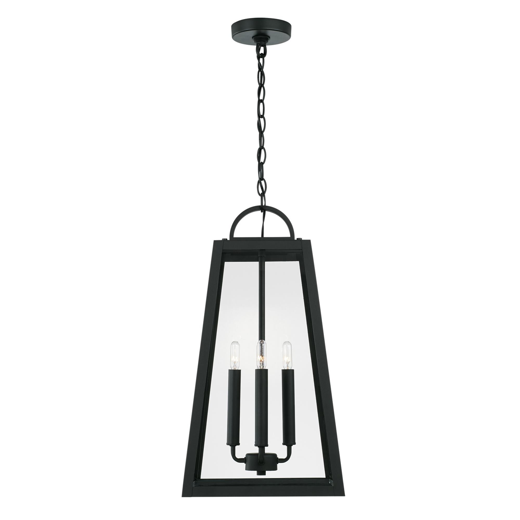 Shown in Black finish and Clear glass