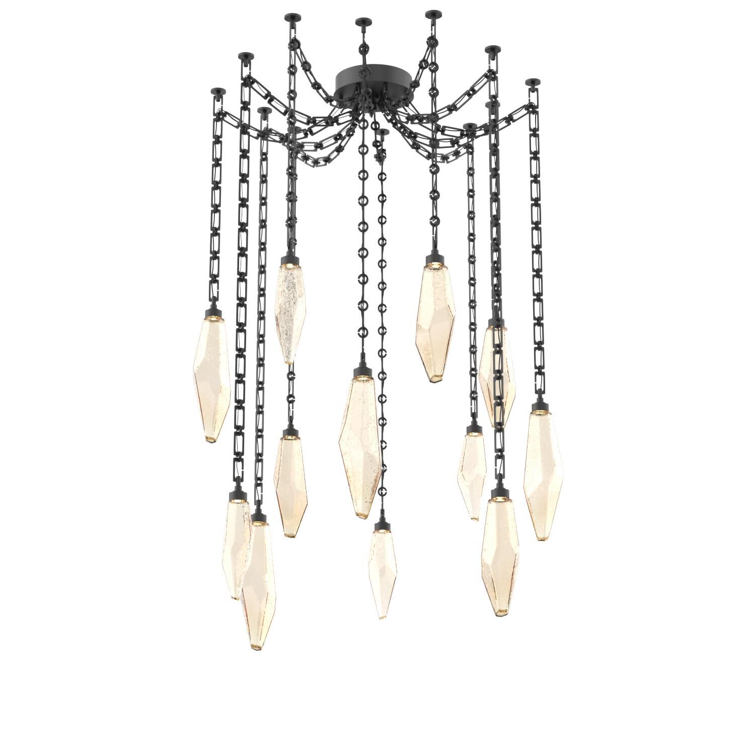 Levi Wilson Rock Crystal 14 Inch Multi Pendant Light by Hammerton Studio