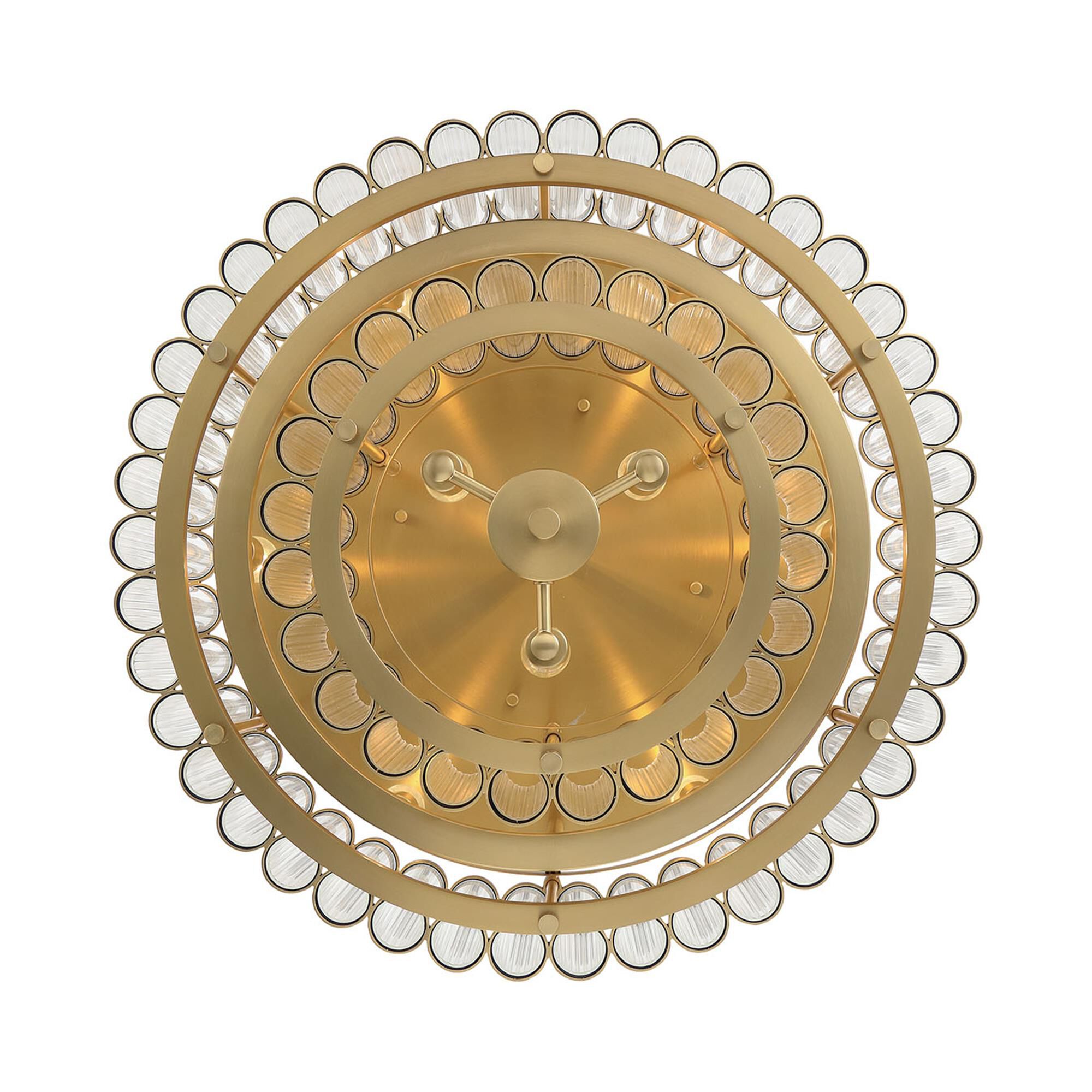 Shown in Gold finish and Ribbed glass