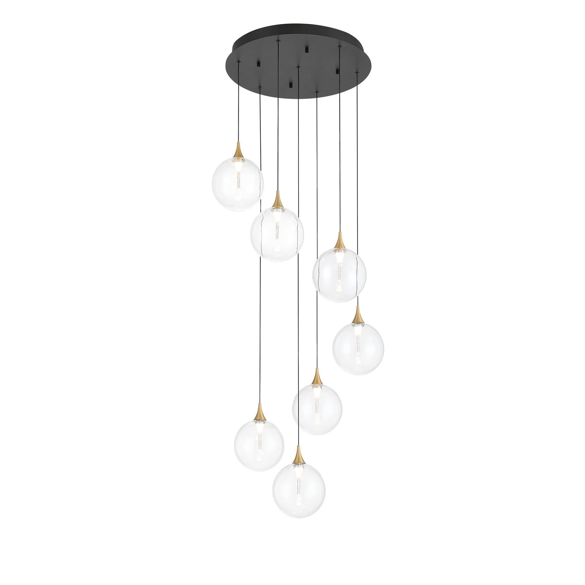 Shown in Gold finish and Clear glass