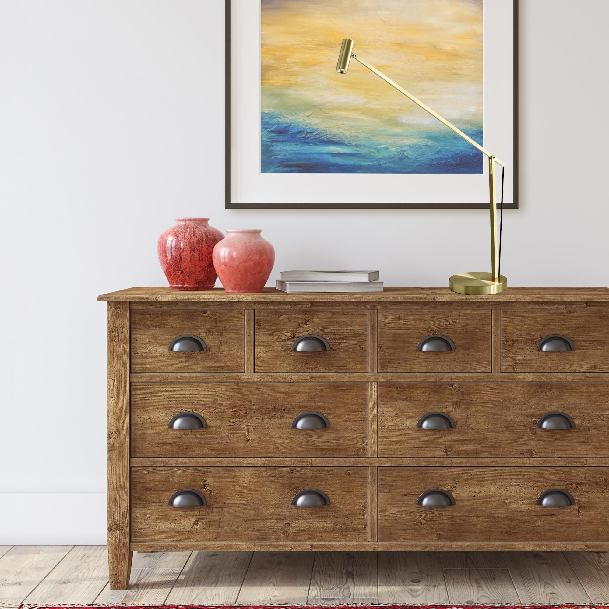 Shown in Brushed Gold finish and Aluminum shade