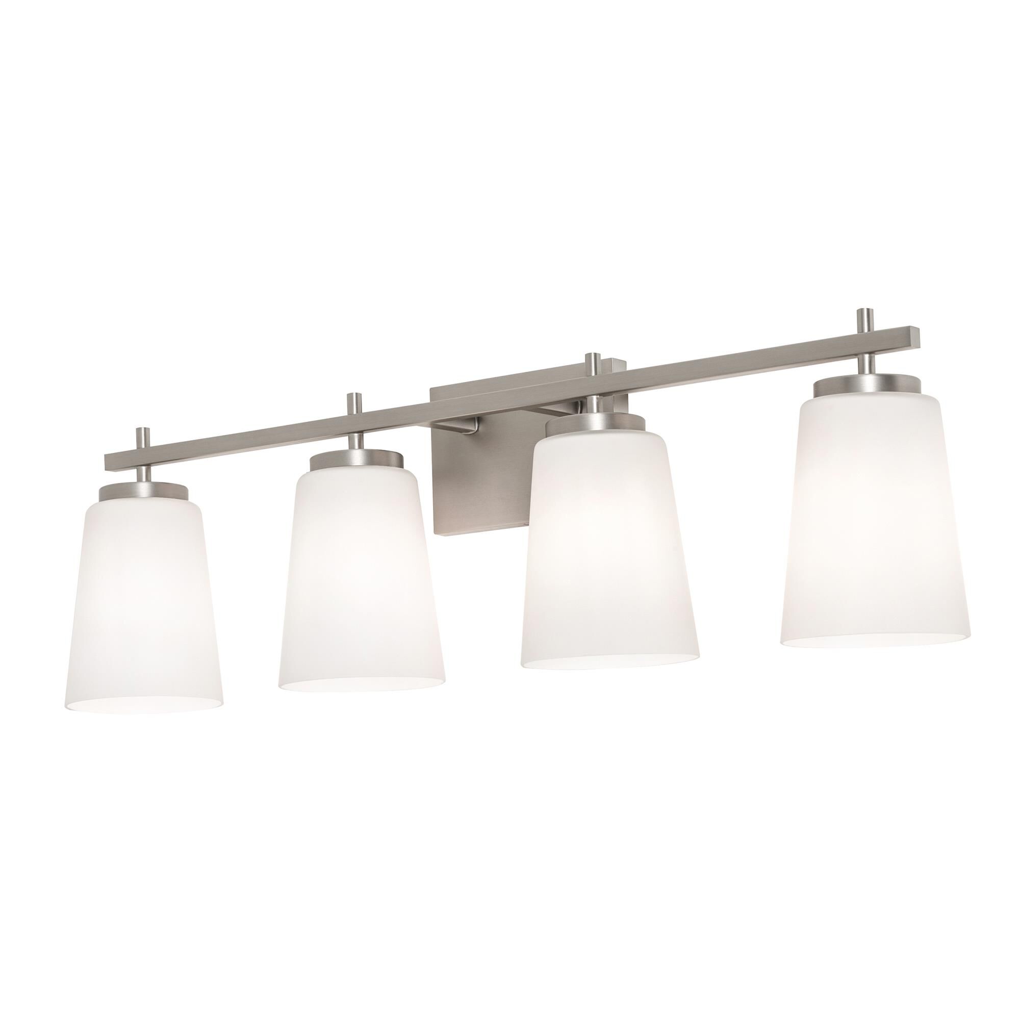 Shown in Satin Nickel finish and Yes glass and Glass shade