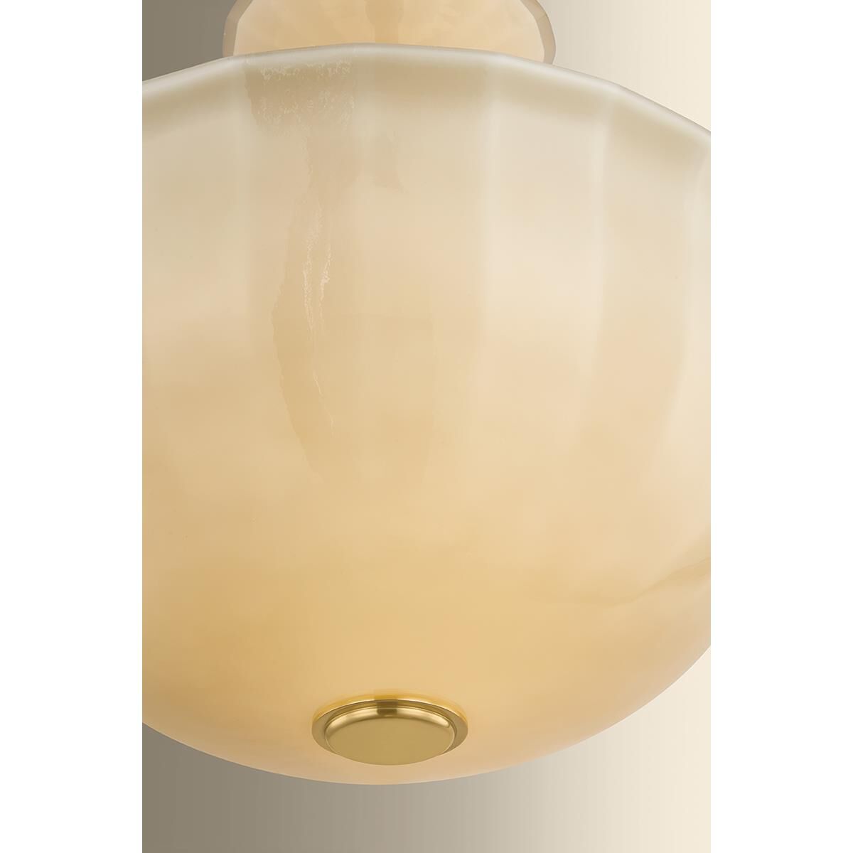 Shown in Aged Brass finish and Etched with Optic glass