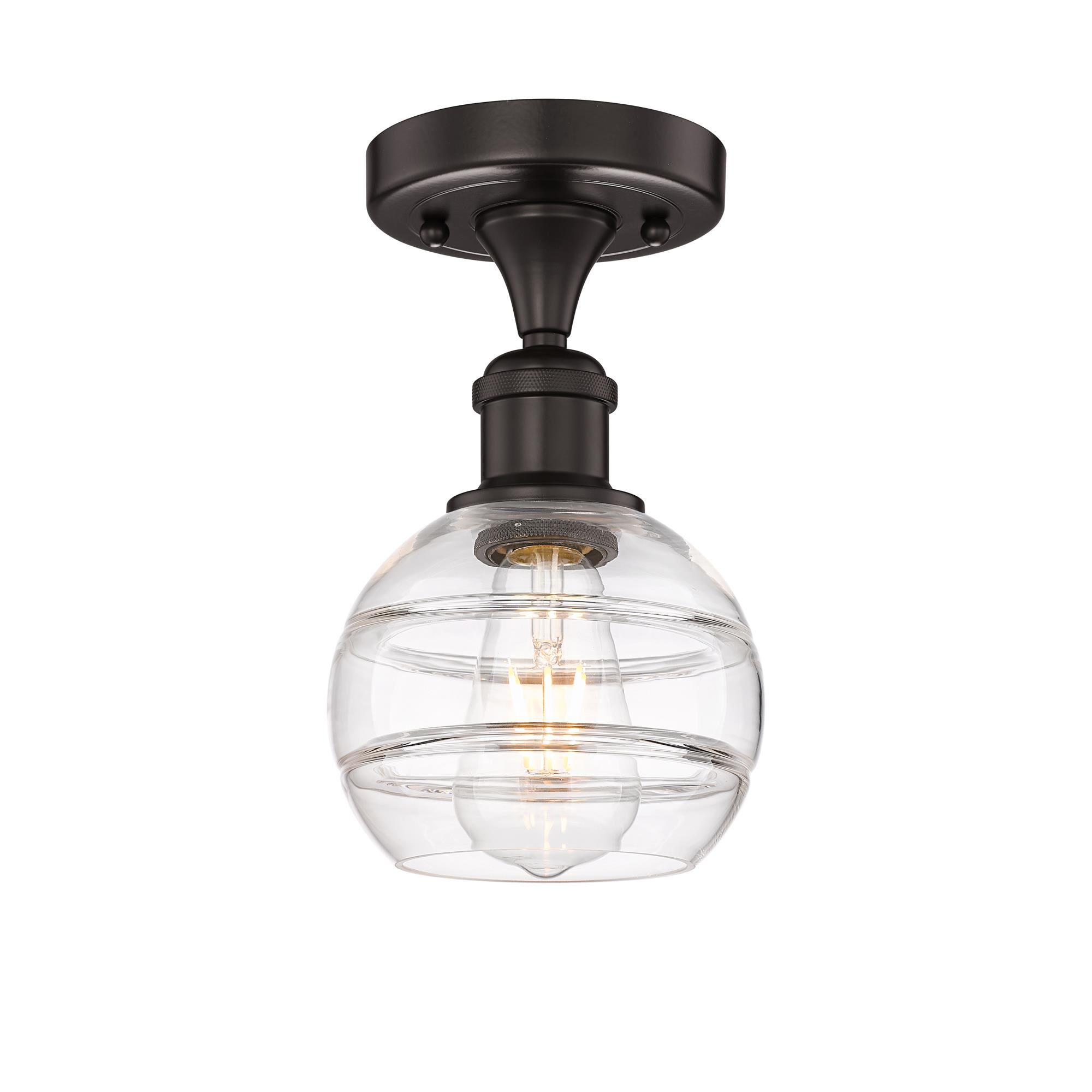 Shown in Oil Rubbed Bronze finish and Clear glass