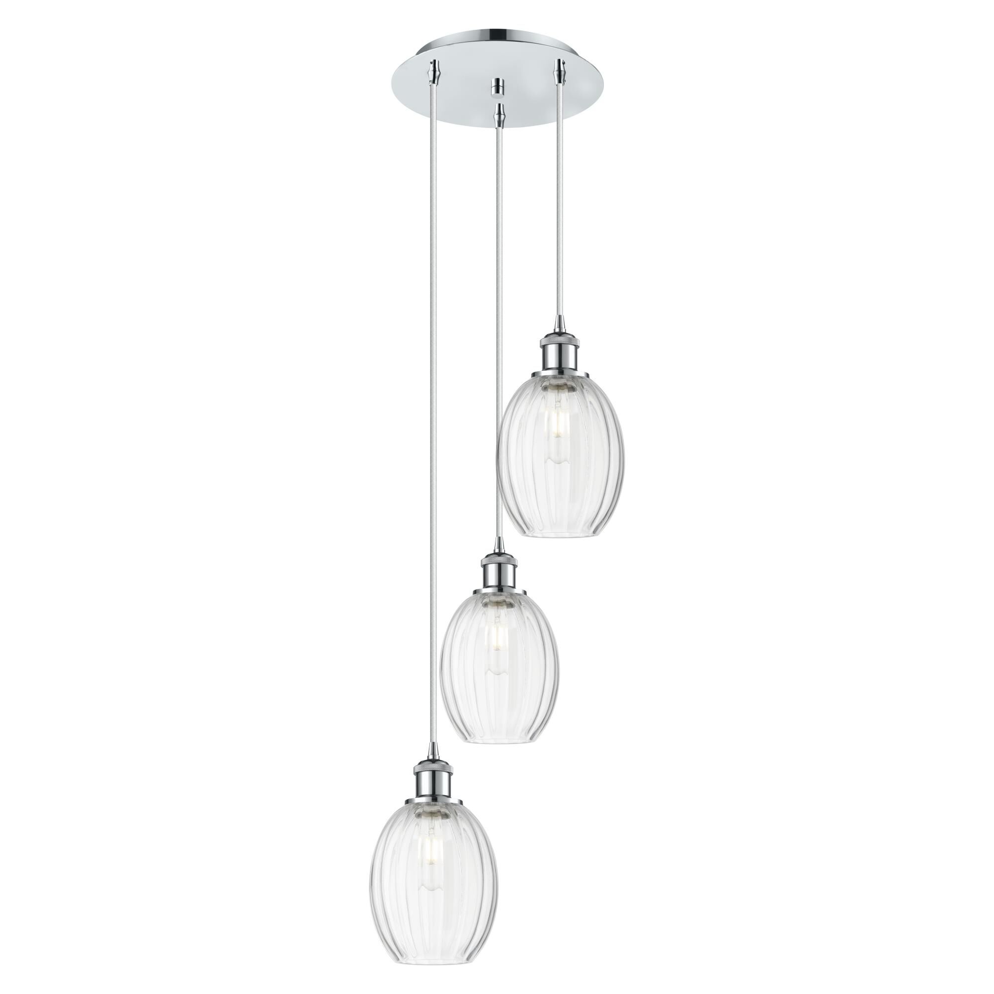 Shown in Polished Chrome finish and Clear glass