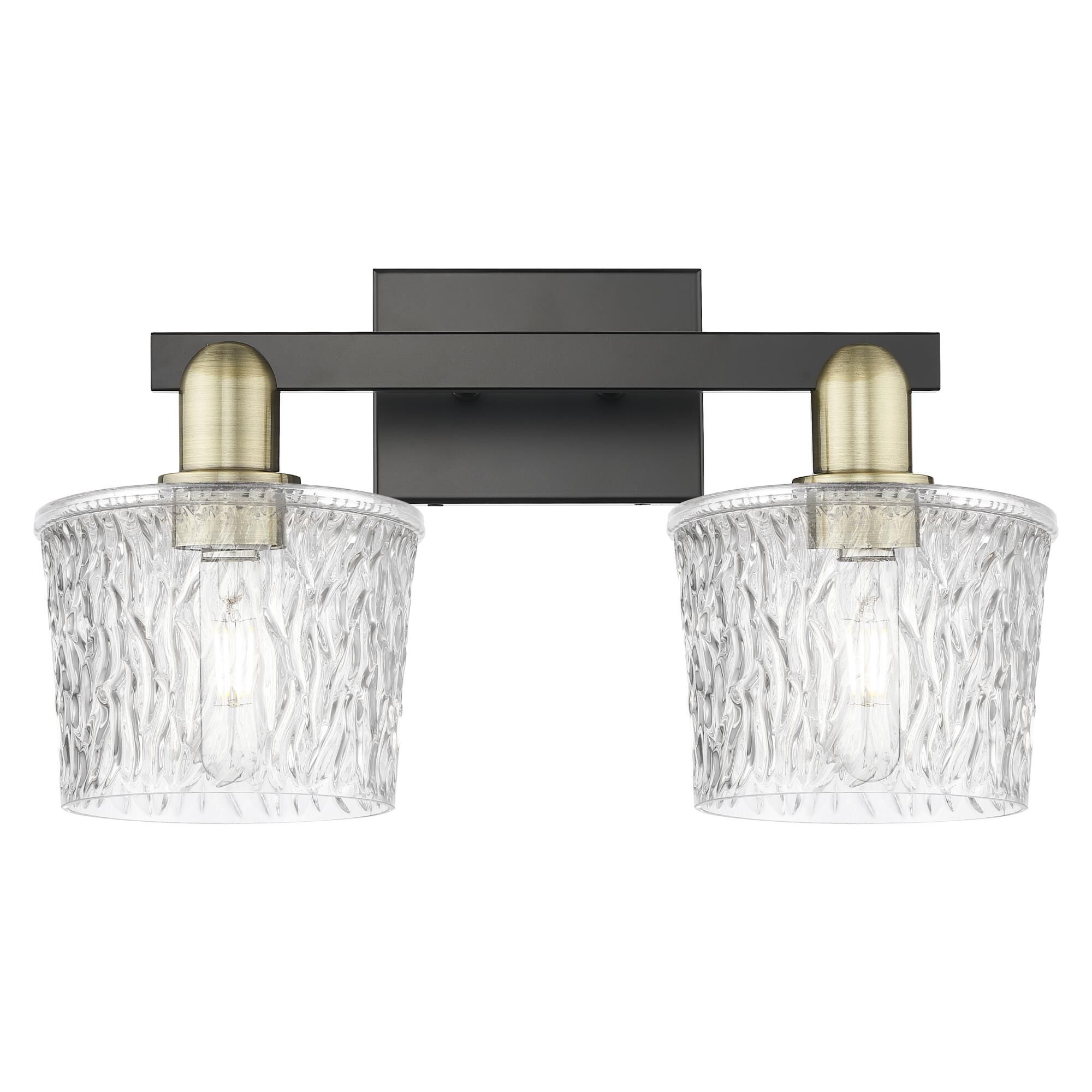 Shown in Black Antique Brass finish and Clear glass