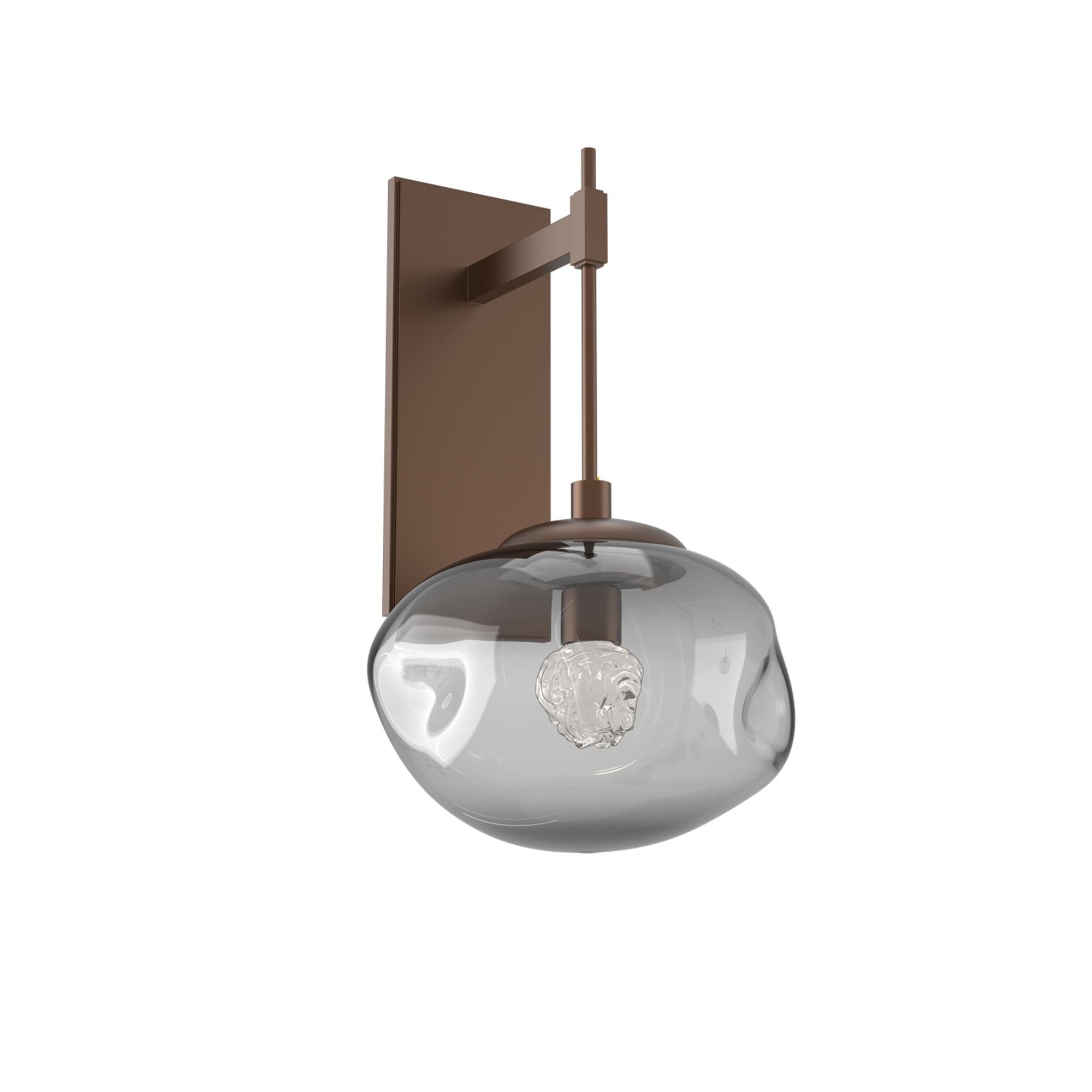 Shown in Burnished Bronze finish and Floret Inner And Smoke Outer glass