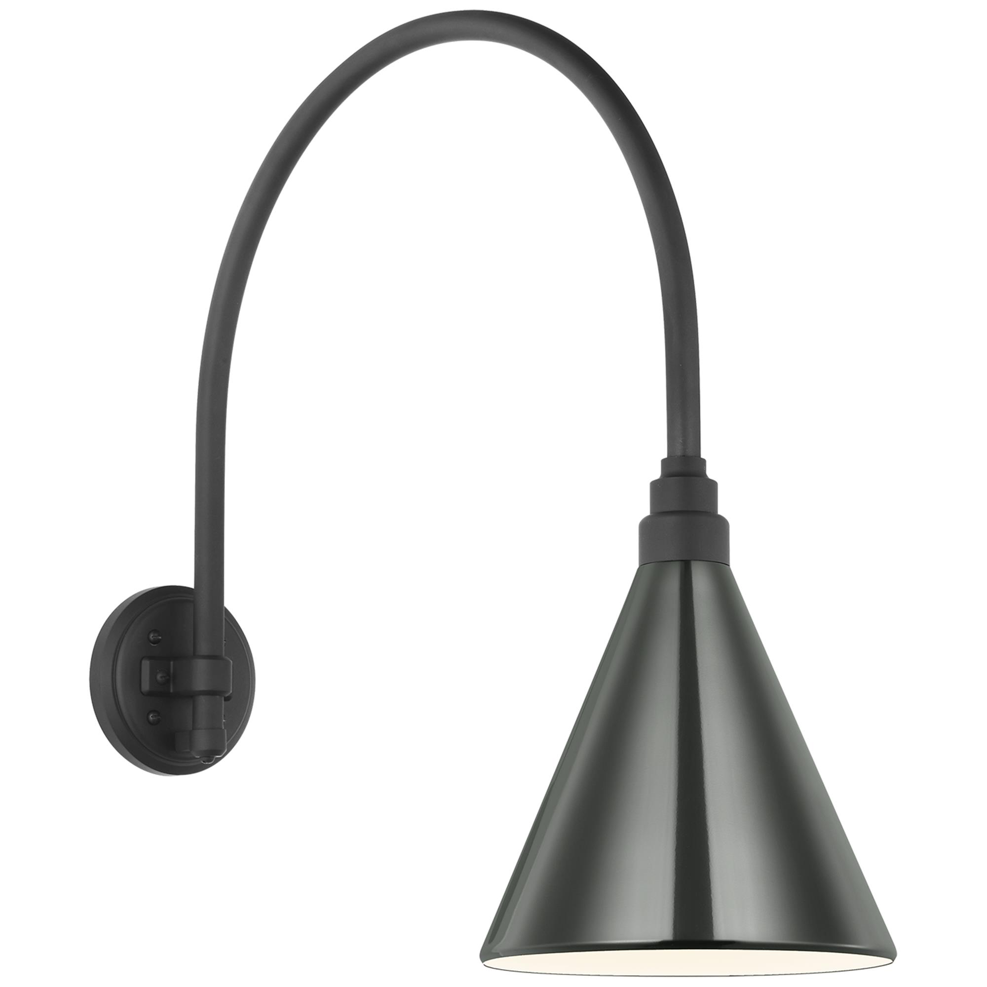 Shown in Matte Black finish and Green shade