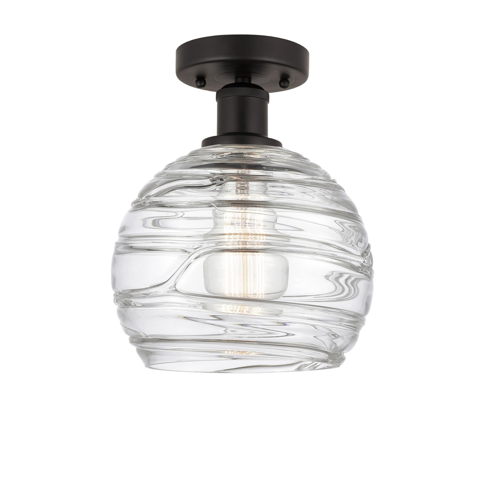 Bruno Marashlian Athens Deco Swirl 8 Inch 1 Light Semi Flush Mount by Innovations Lighting