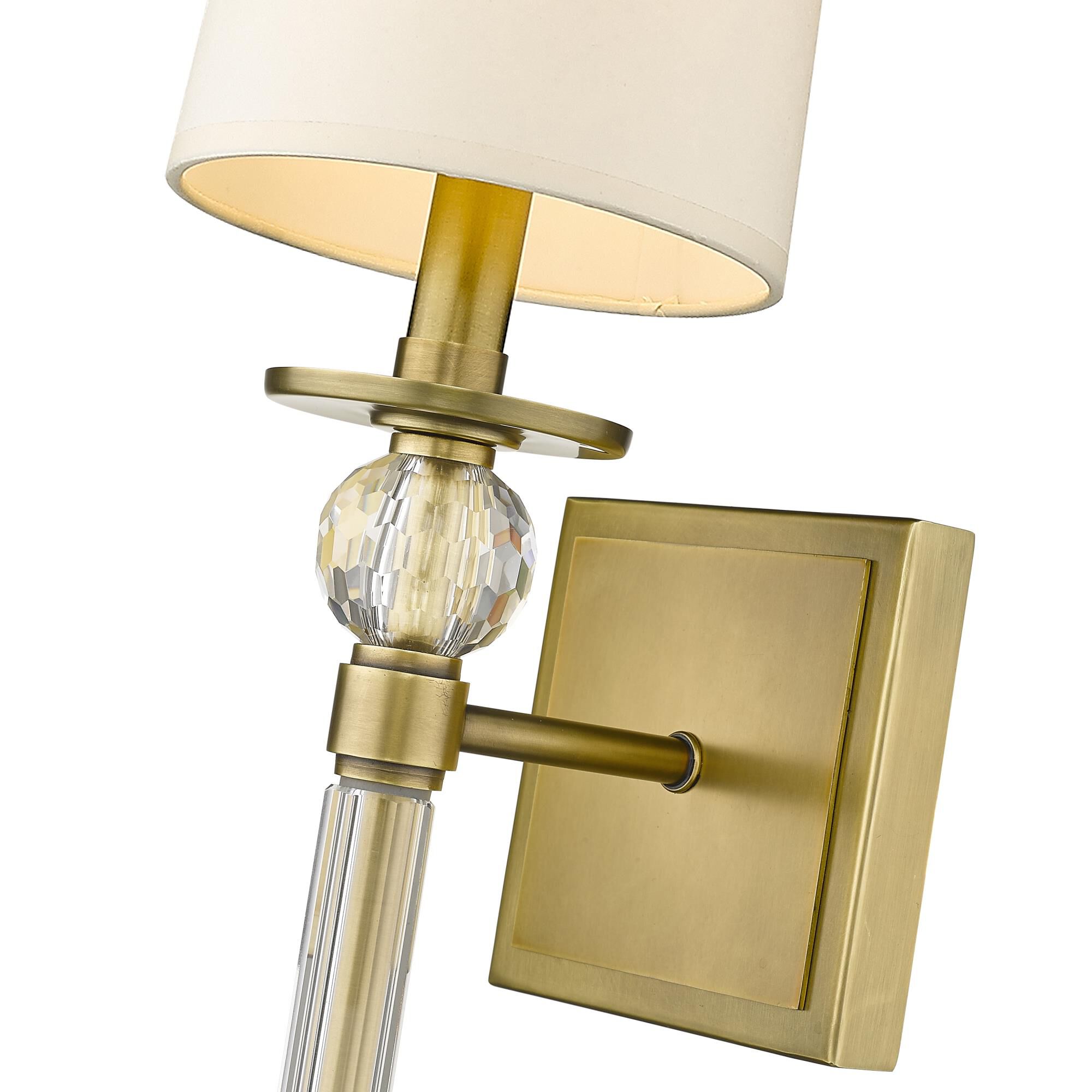Shown in Rubbed Brass finish and Parchment Paper glass and Parchment Paper shade