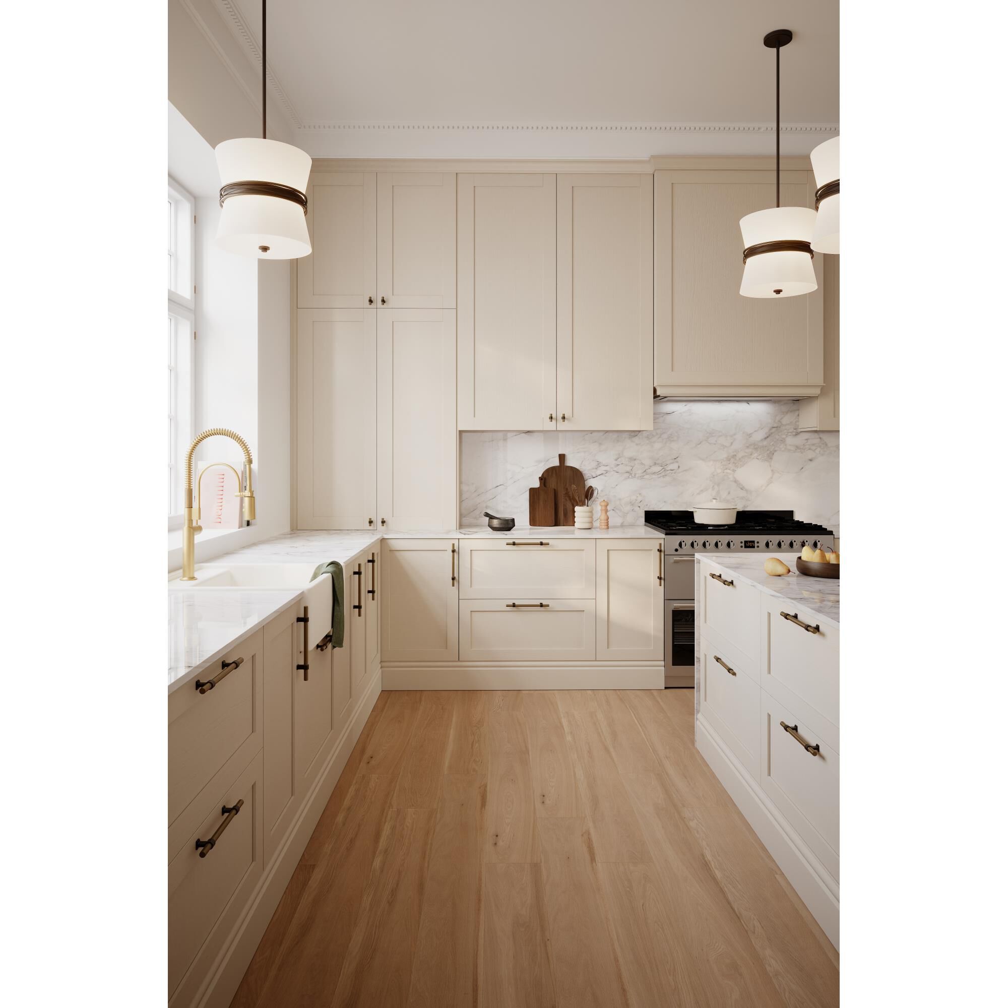 Shown in Dark Bronze finish and White shade