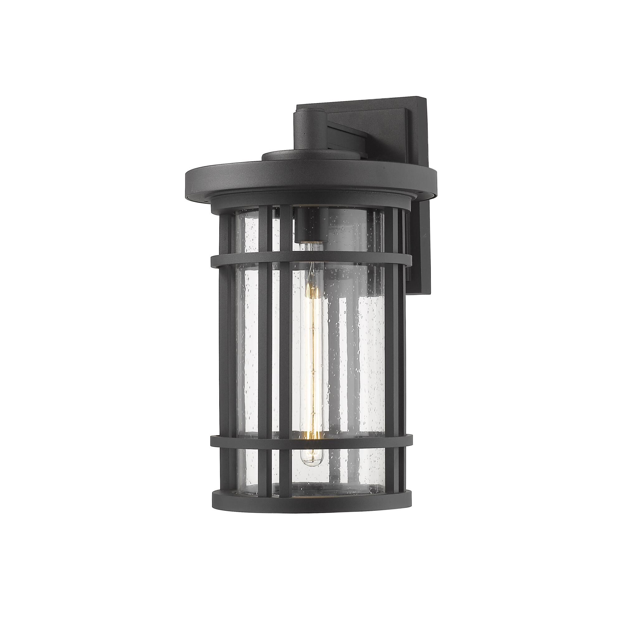 Shown in Black finish and Glass shade