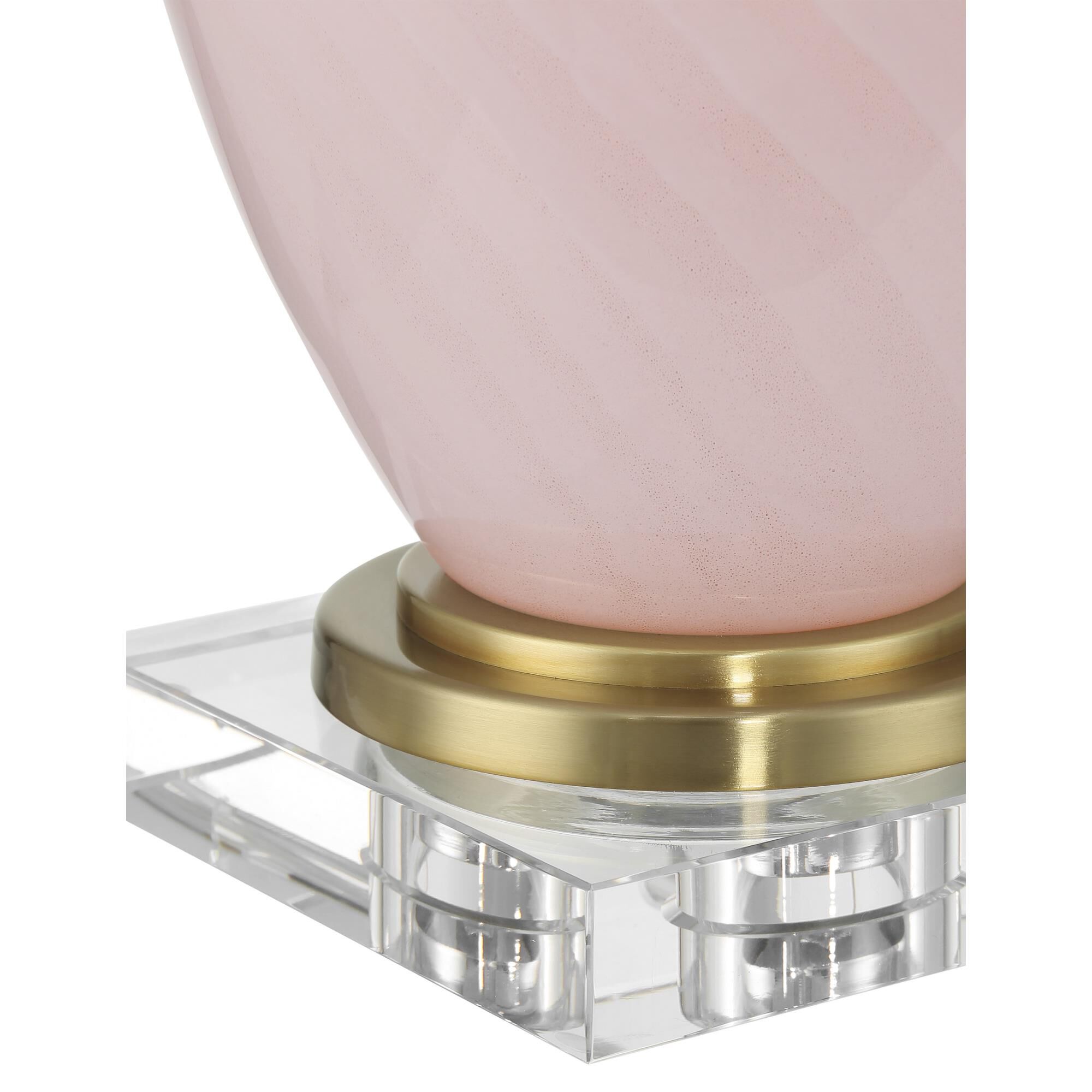 Shown in Pink and Clear finish and Off-White Polyester/Hardback/Rolled Edge shade