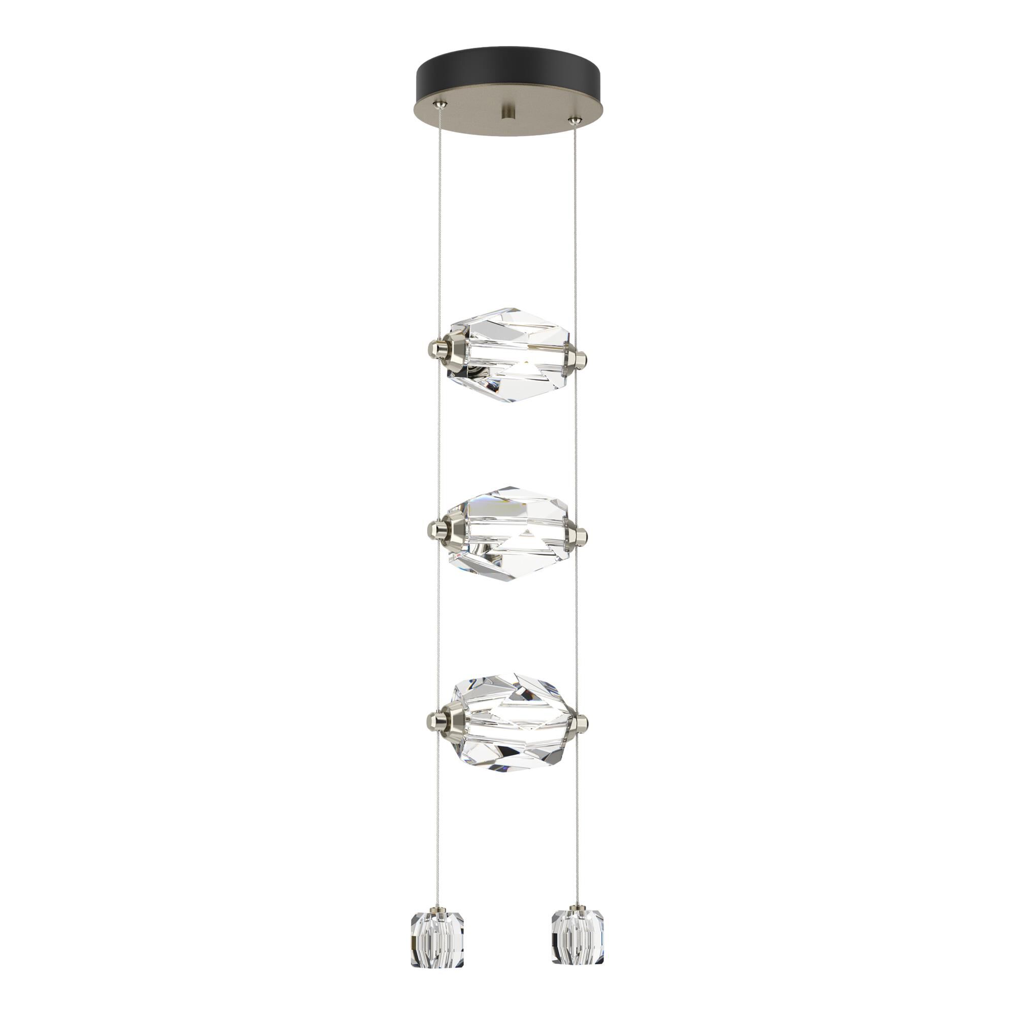Shown in Soft Gold finish and Clear Crystal glass