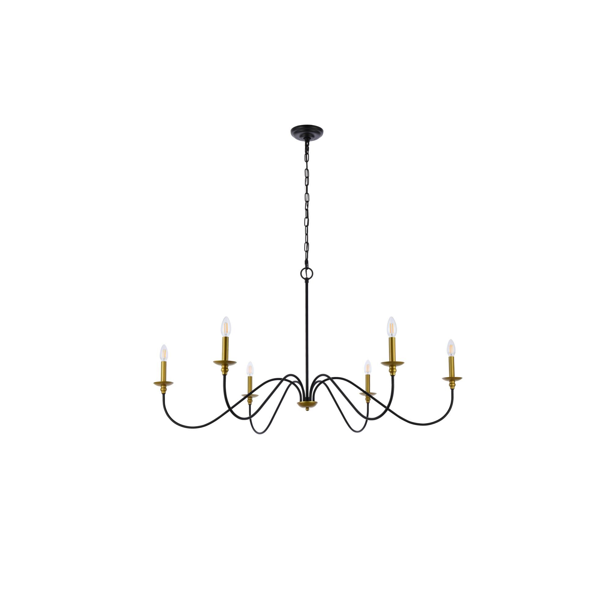 Rohan 48 Inch 6 Light Chandelier by Elegant Lighting