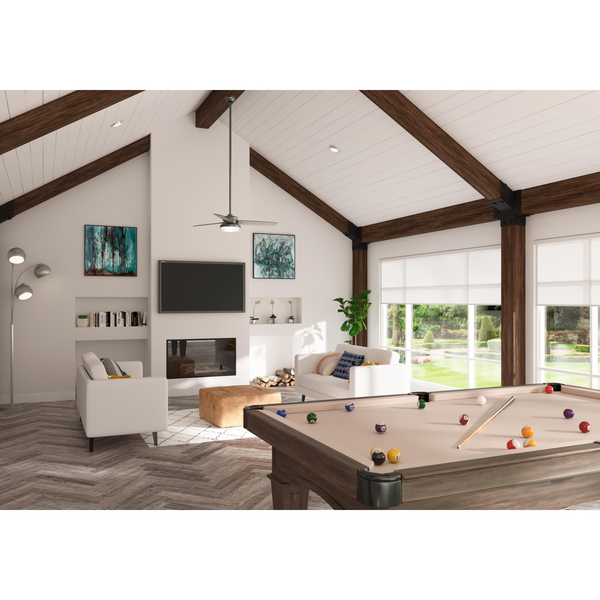 Shown in Brushed Slate finish and Painted Cased White glass