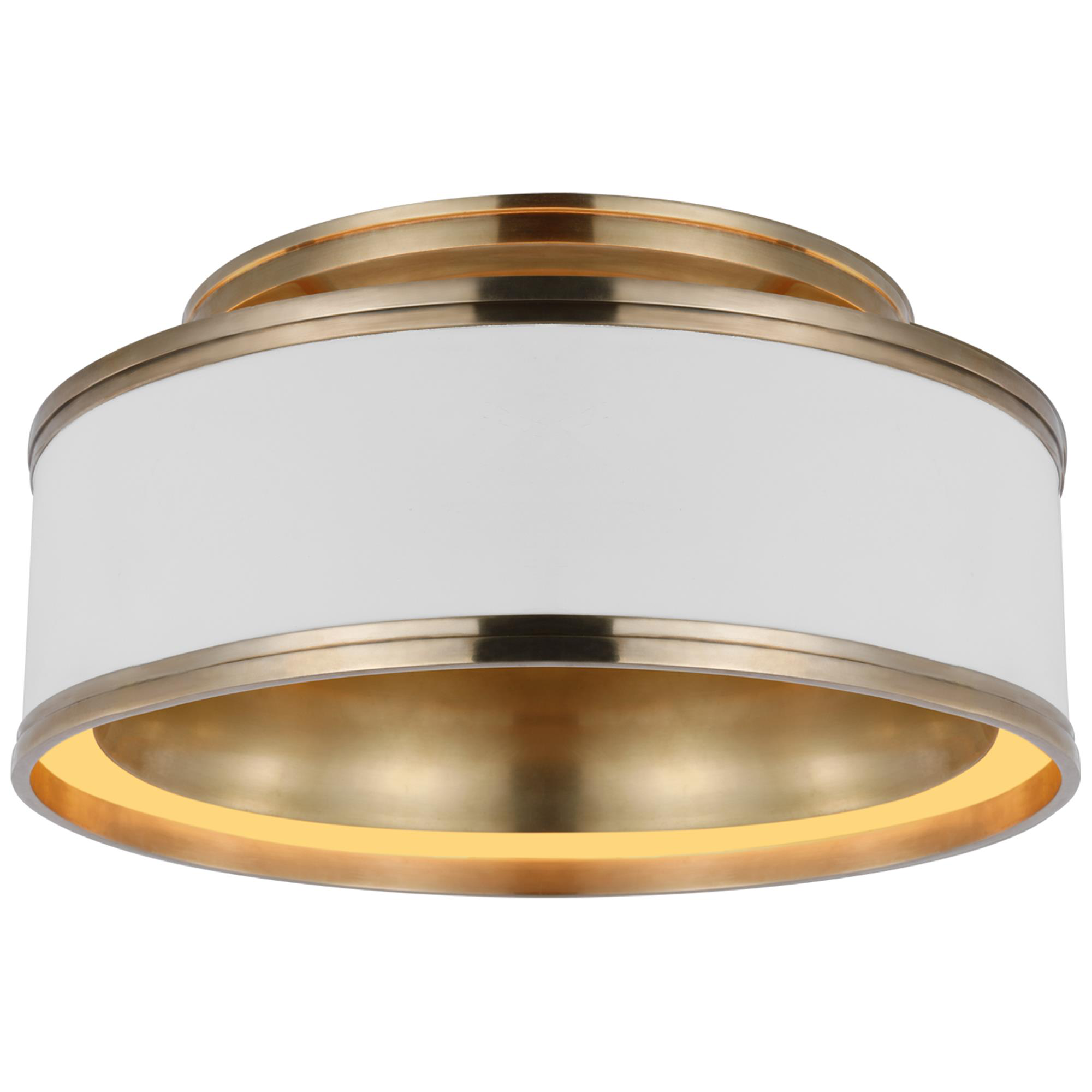 Shown in Matte White and Antique-Burnished Brass finish