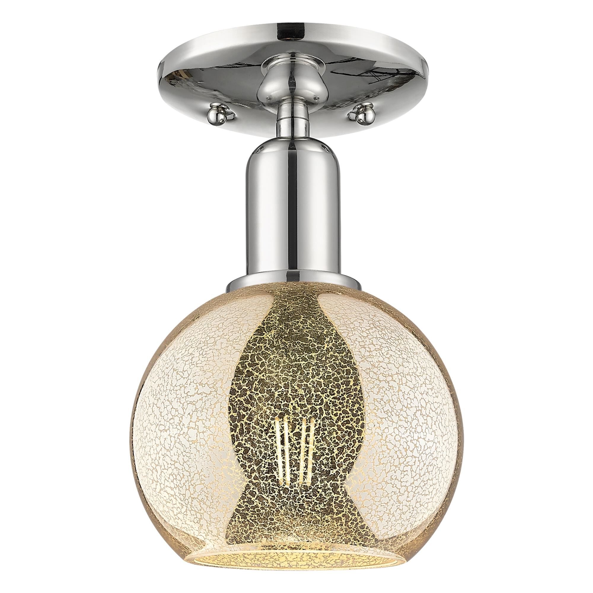 Shown in Polished Nickel finish and Mercury glass