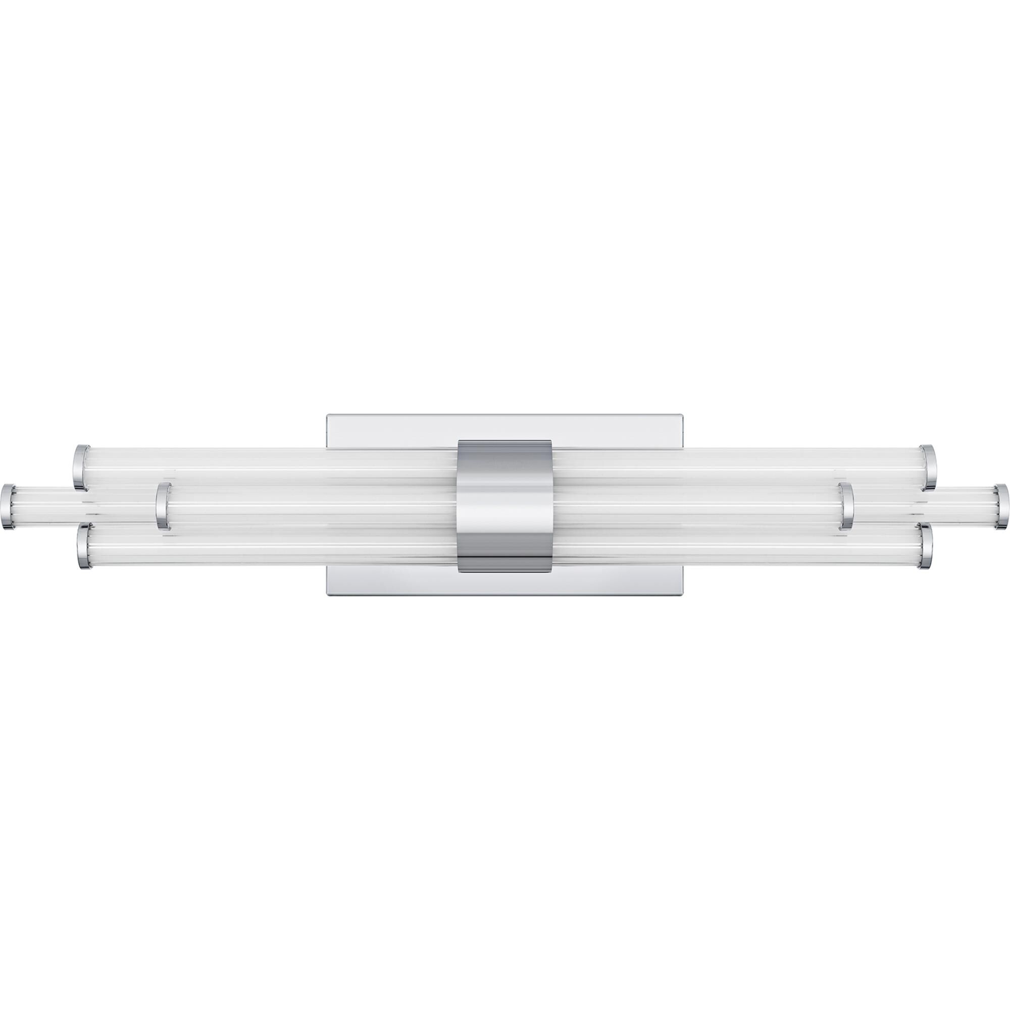 Shown in Polished Chrome finish and Clear Ribbed Acrylic shade