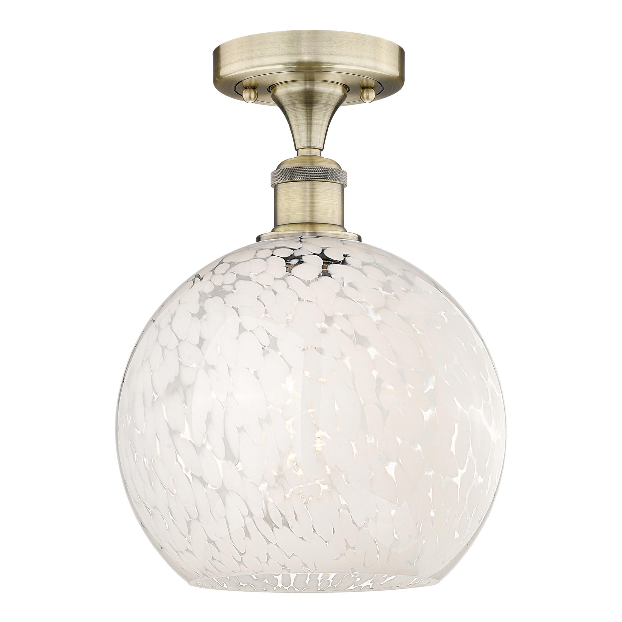 Bruno Marashlian White Mouchette 10 Inch Semi Flush Mount by Innovations Lighting
