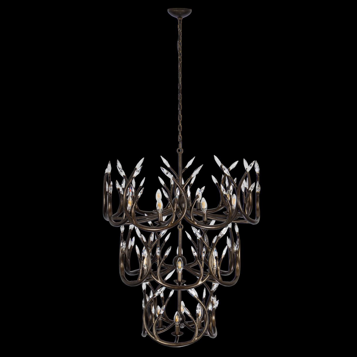 Shown in New English Bronze Dark finish and Firenze Clear crystal and 0.0 glass and 0.0 shade